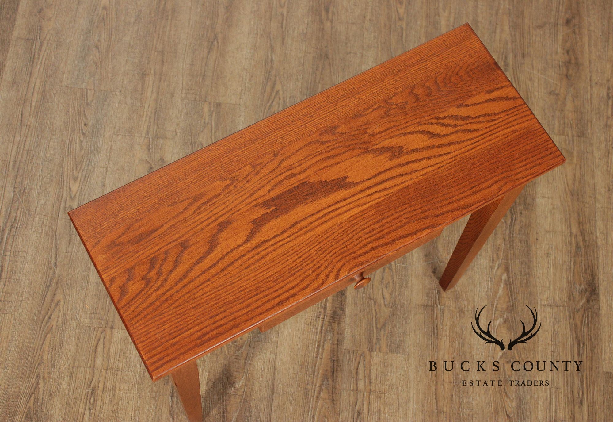 Shaker Style Narrow Oak Console Table