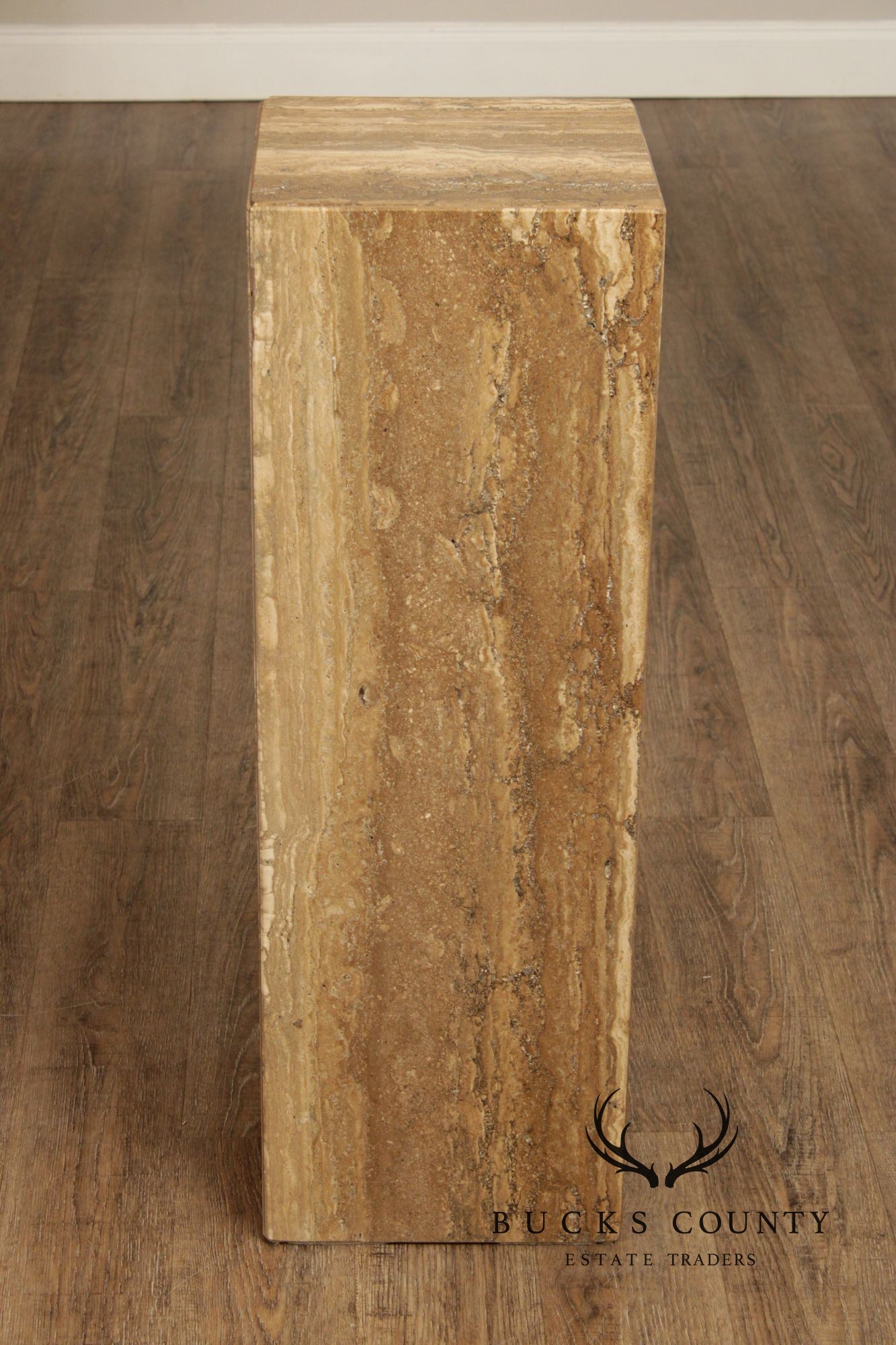 Postmodern Vintage Italian Travertine Pedestal
