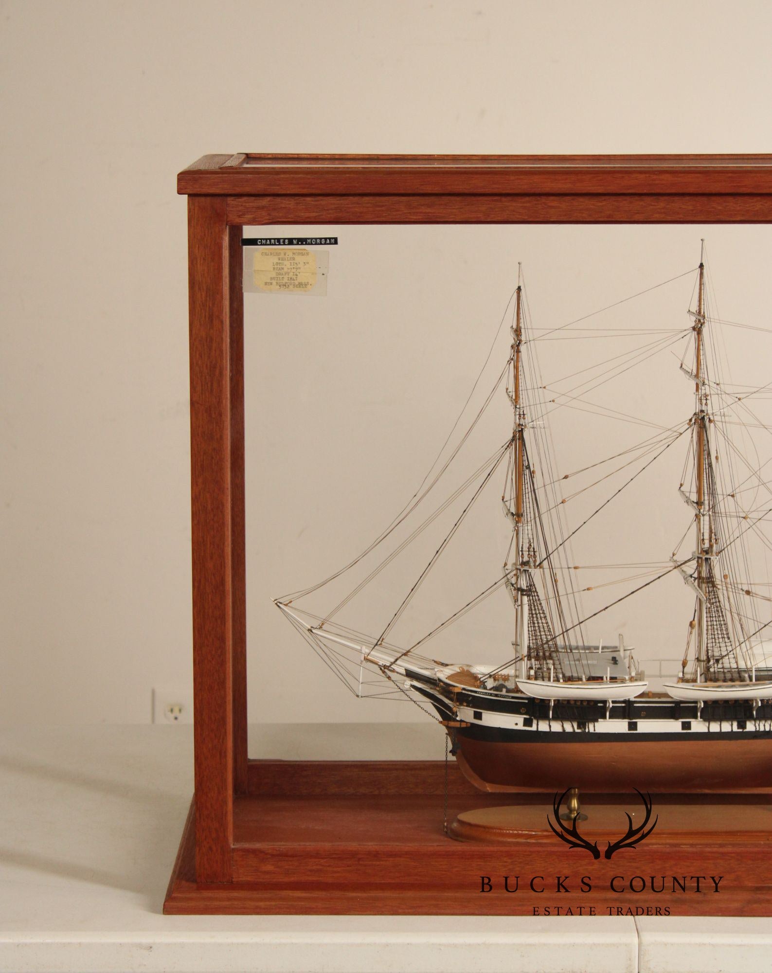 Model Ship 'Charles W. Morgan' In Wooden Display Case
