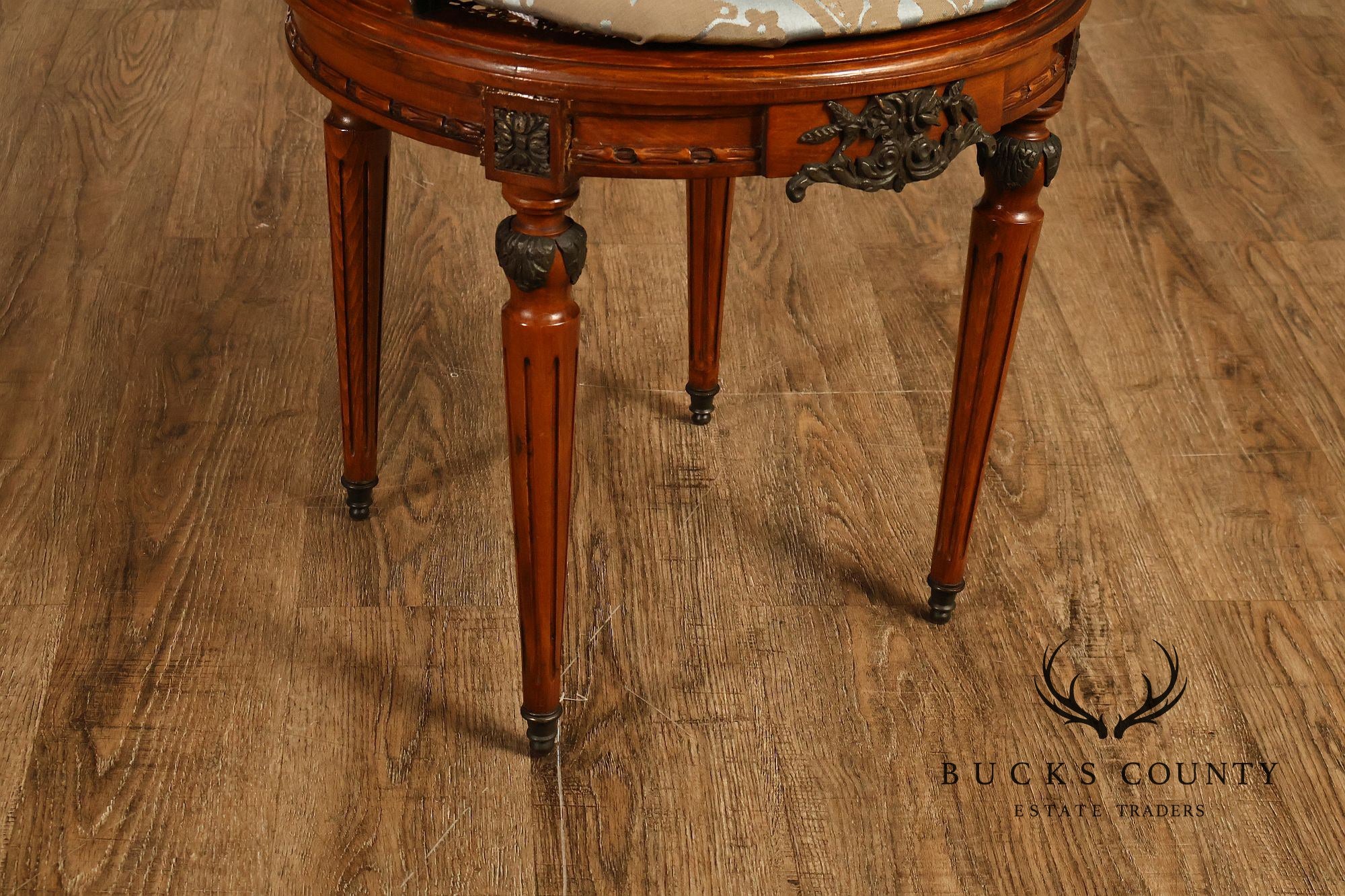 French Louis XVI Style Vintage Set Of 12 Caned Dining Chairs