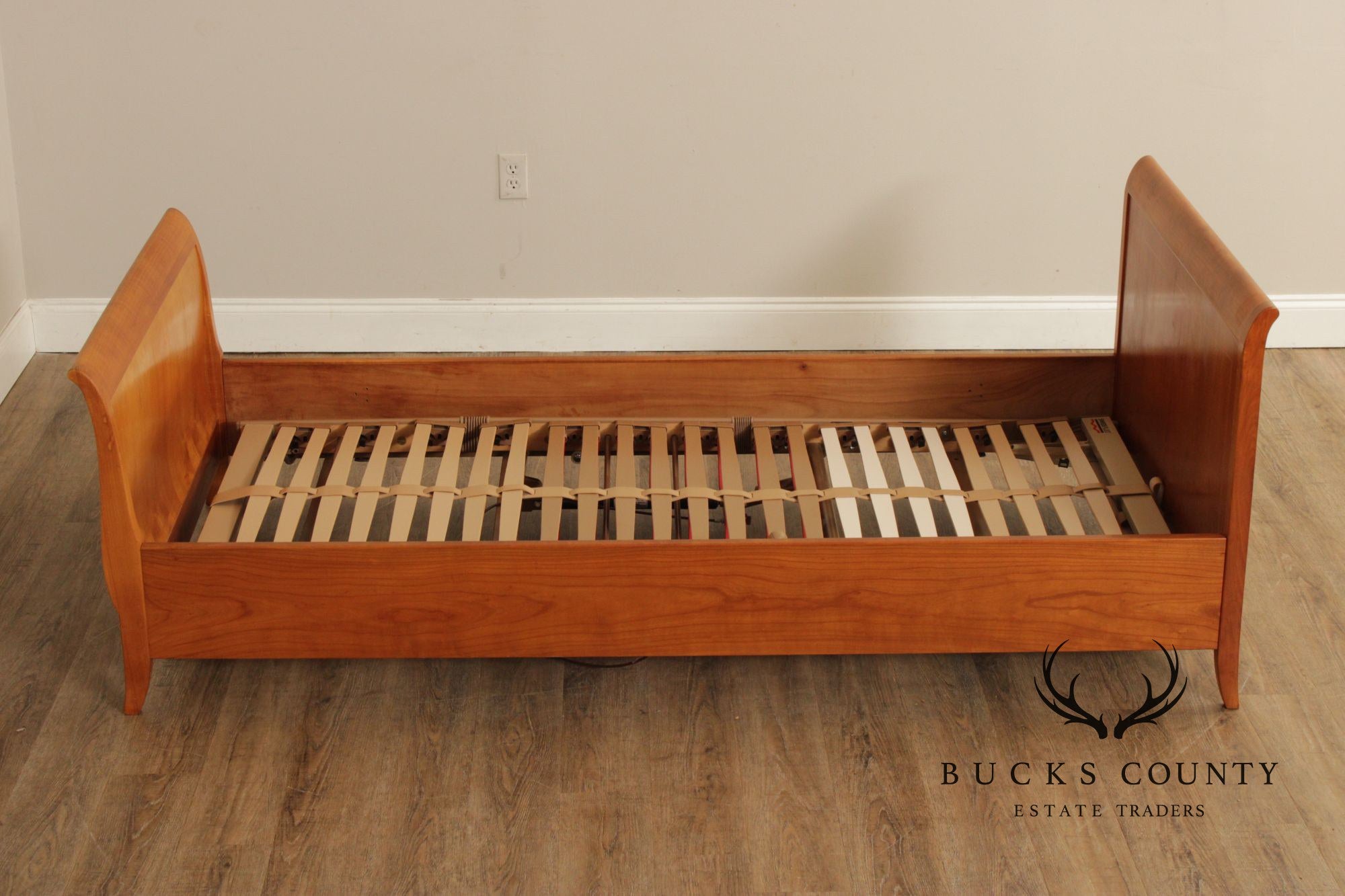 Vintage Pair of Cherry Twin Sleigh Beds