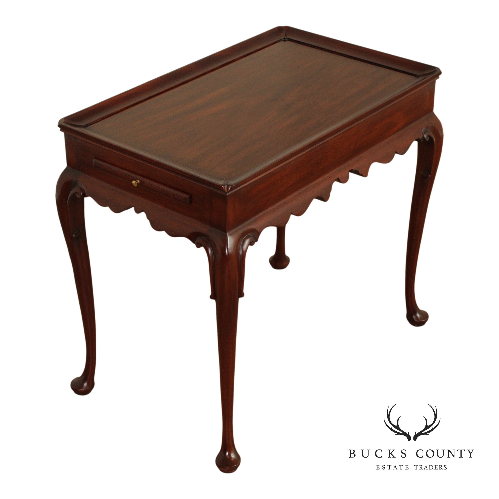 Henkel Harris Queen Anne Style Mahogany Tea Table