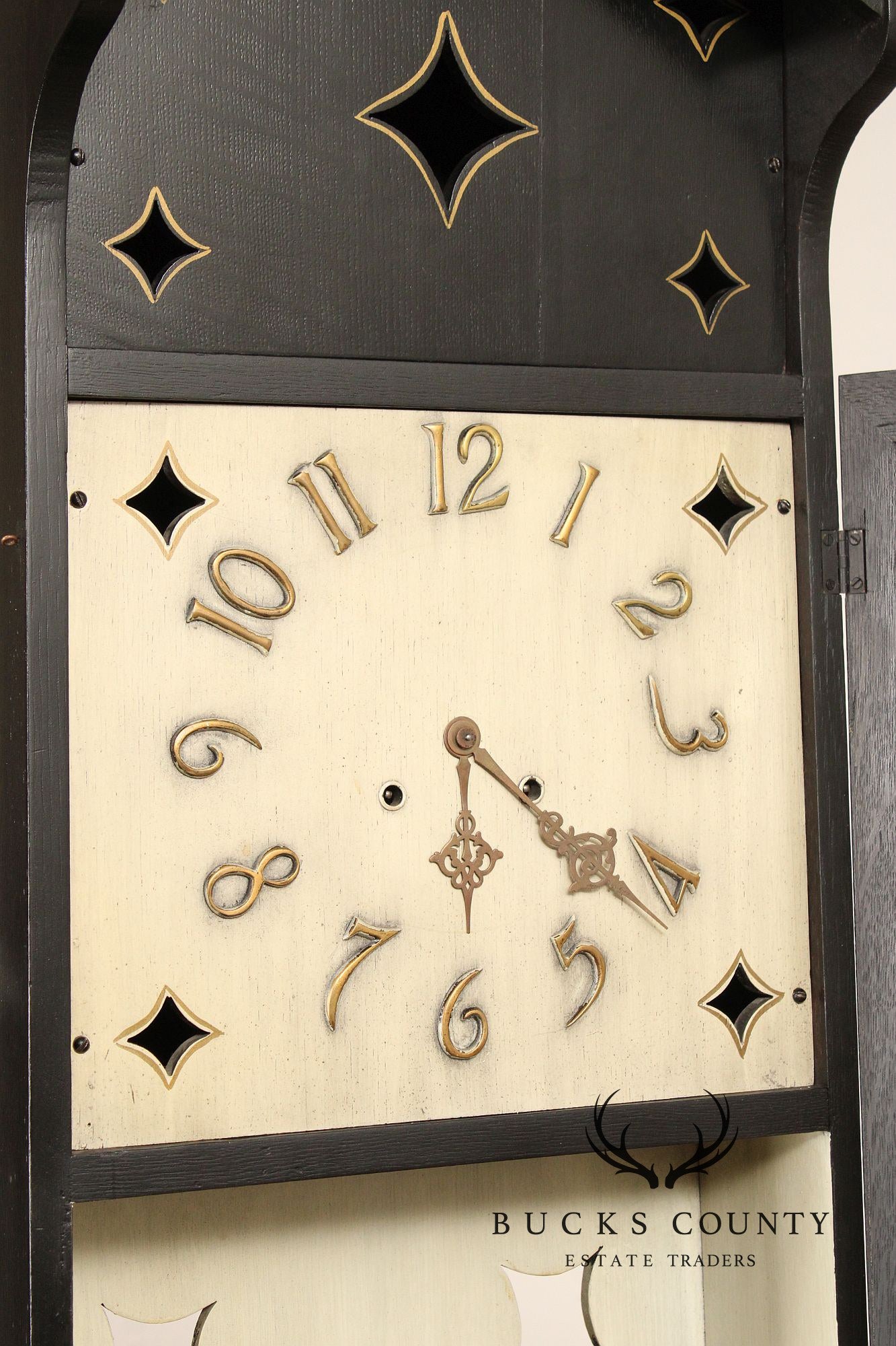 Shop Of The Crafters Antique Oak Ebonized Grandfather Clock