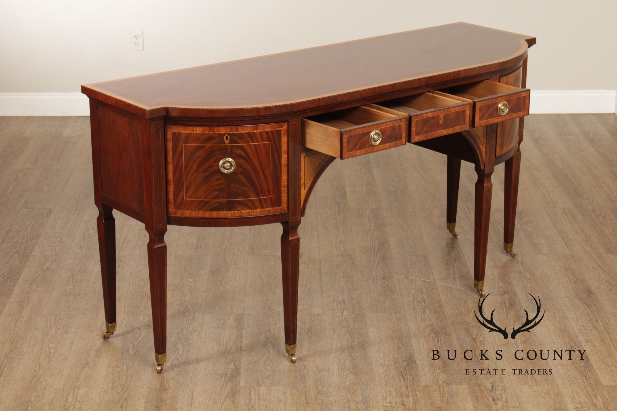 Baker Stately Homes Collection Bowfront Mahogany Sideboard