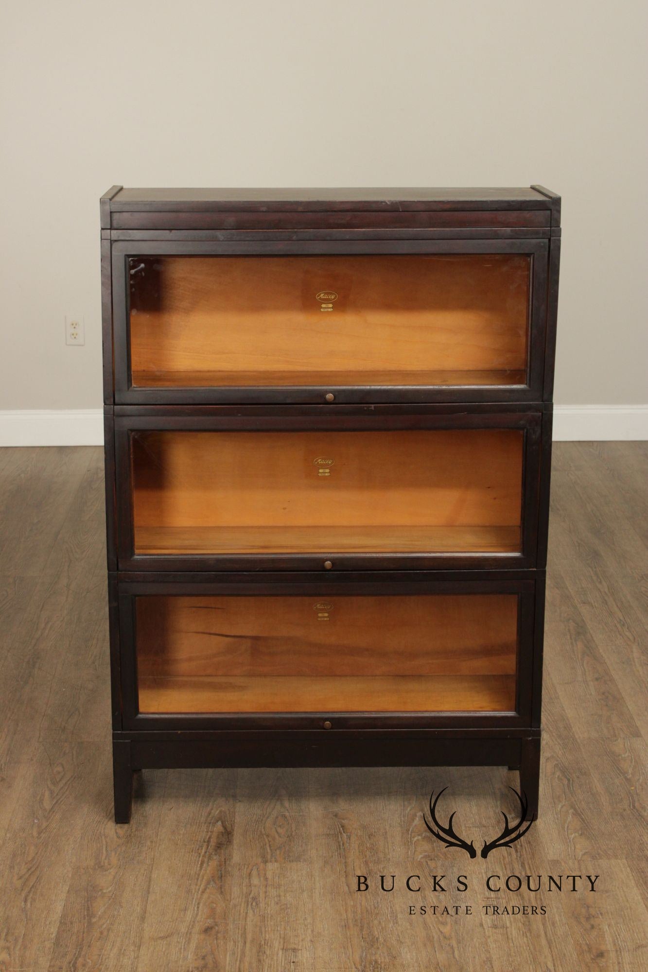Macey Vintage Mahogany Three Section Barrister Bookcase