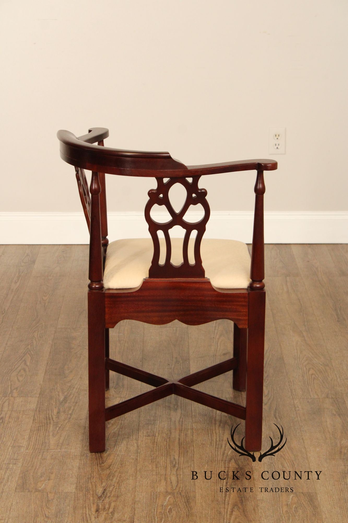 Hickory Chair Chippendale Style Pair of Mahogany Corner Chairs