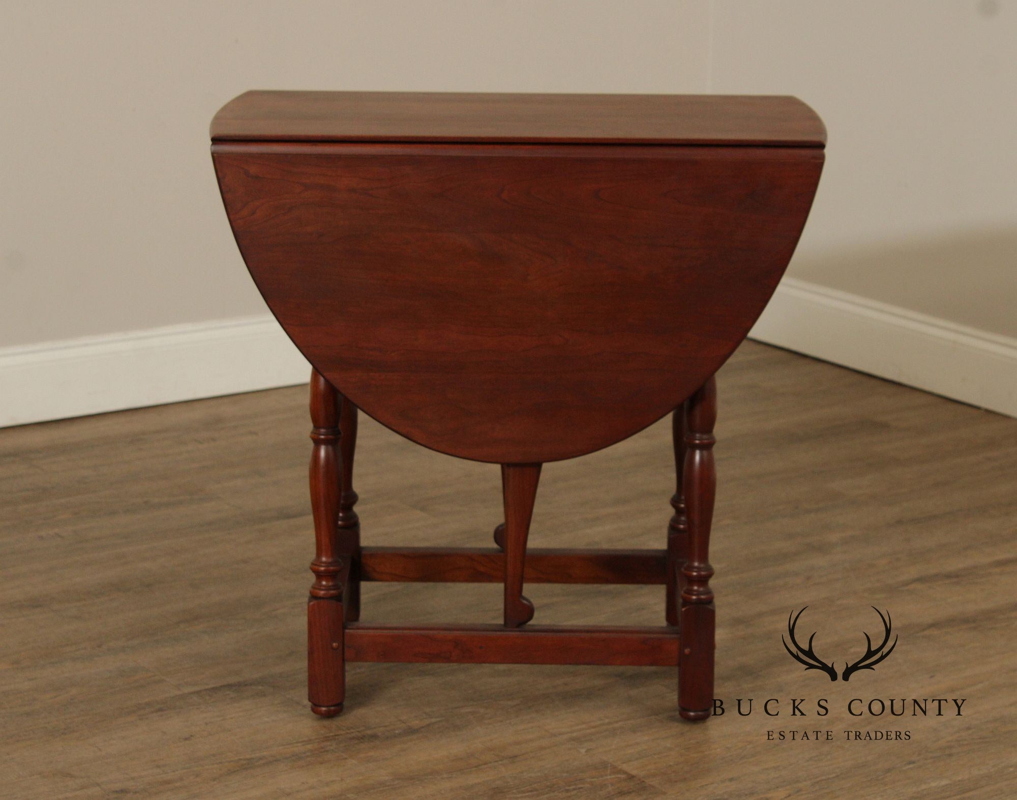Stickley Cherry Valley Oval Top Drop Leaf Occasional Table
