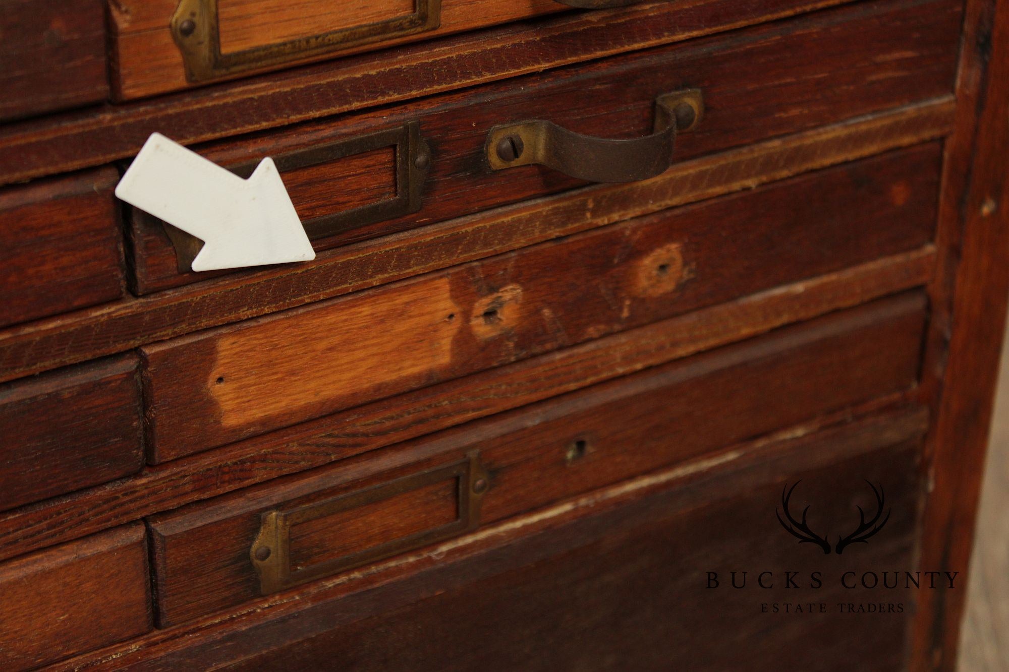 Antique Oak Printer's File Cabinet