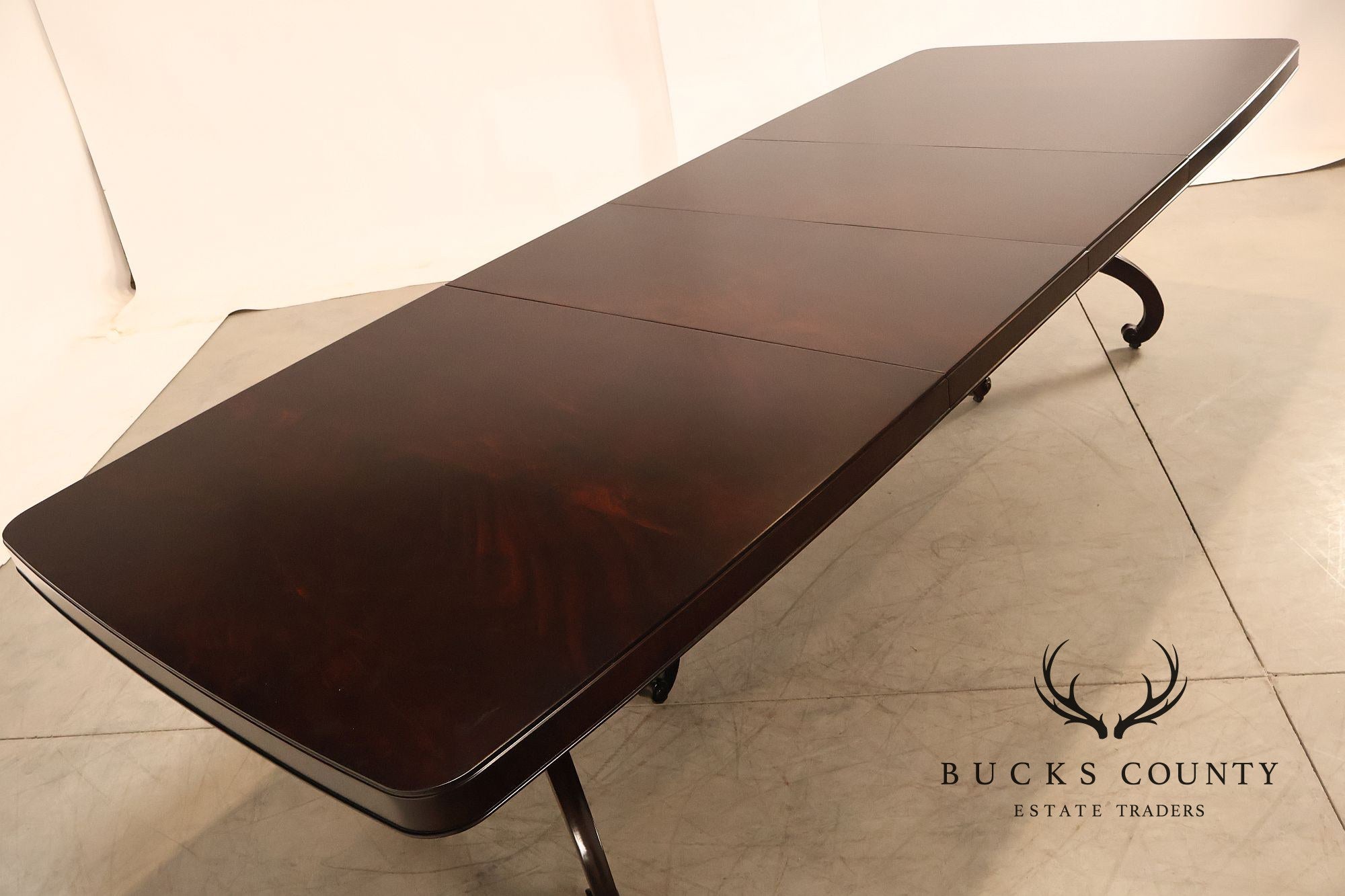 Thomasville Transitional Style Double Pedestal Mahogany Dining Table