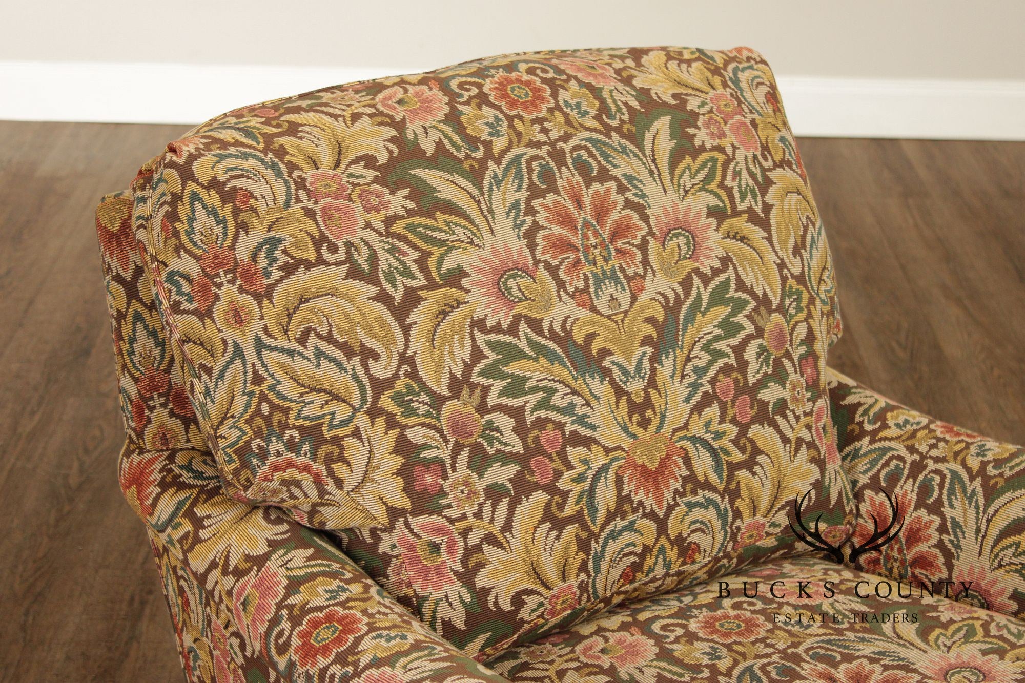 TRS Furniture Traditional Floral Upholstered Club Chair And Ottoman