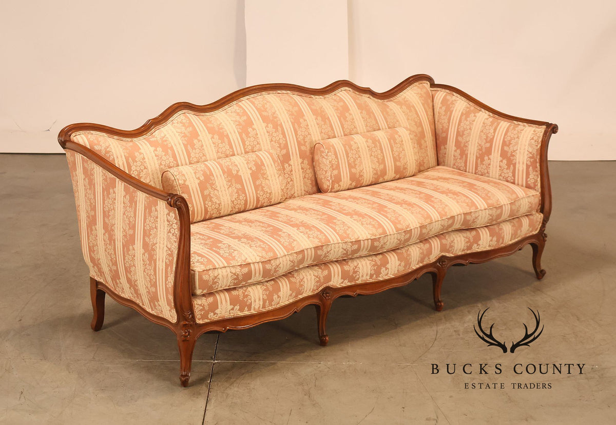 French Louis XV Style Upholstered Serpentine Sofa