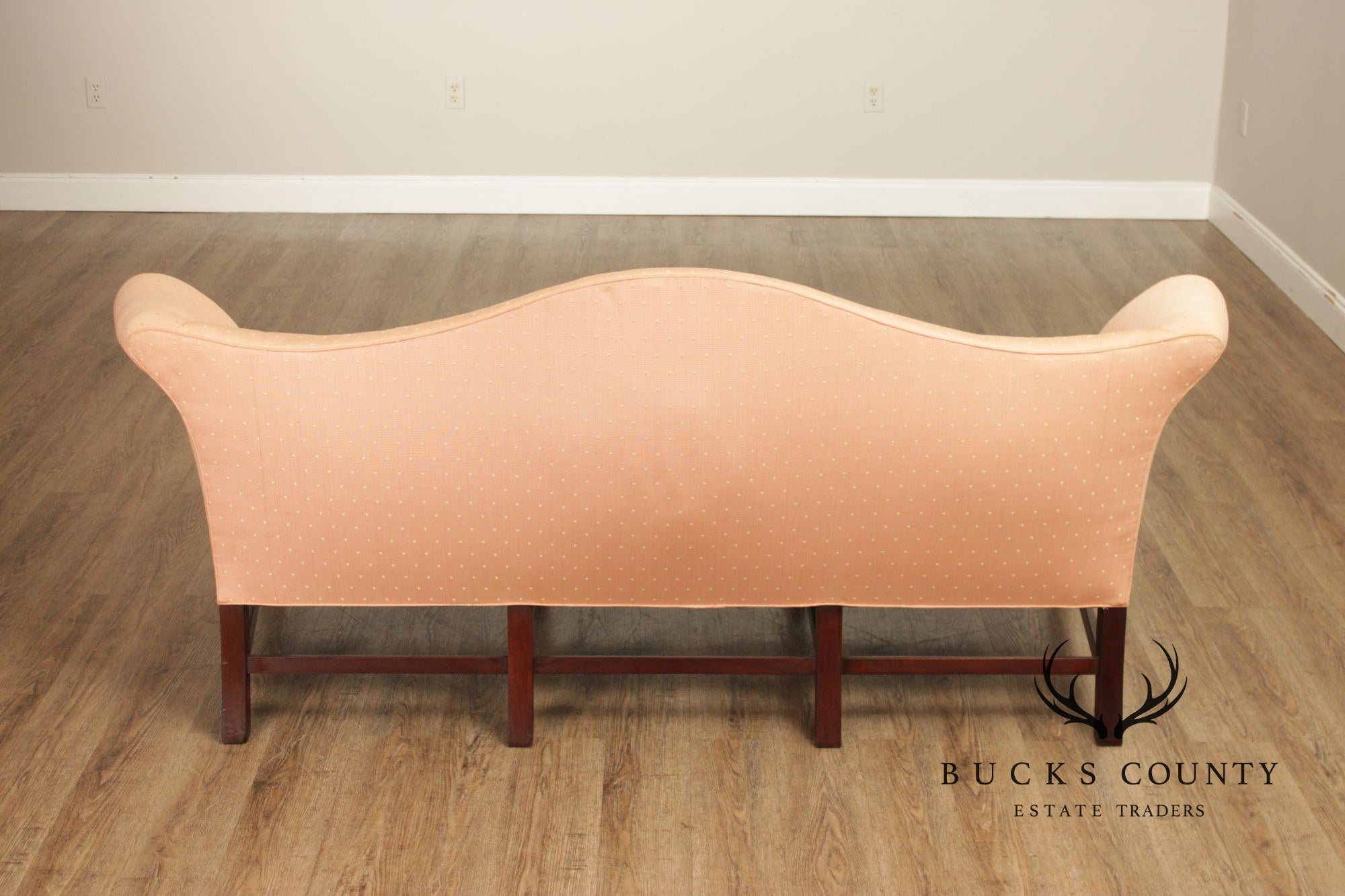 Chippendale Style Vintage Mahogany Camelback Sofa