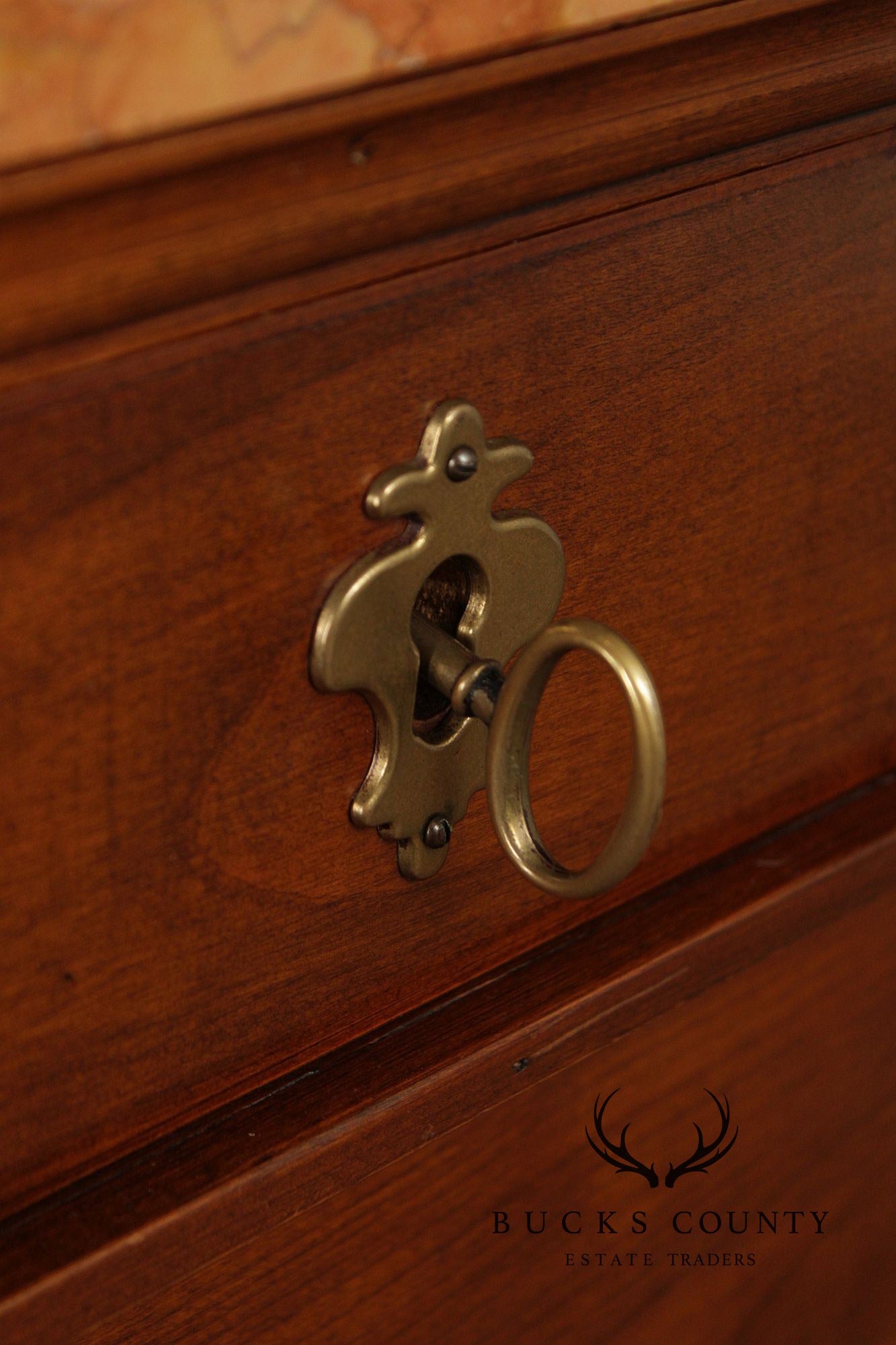 Italian Walnut Marble Top Double Dresser