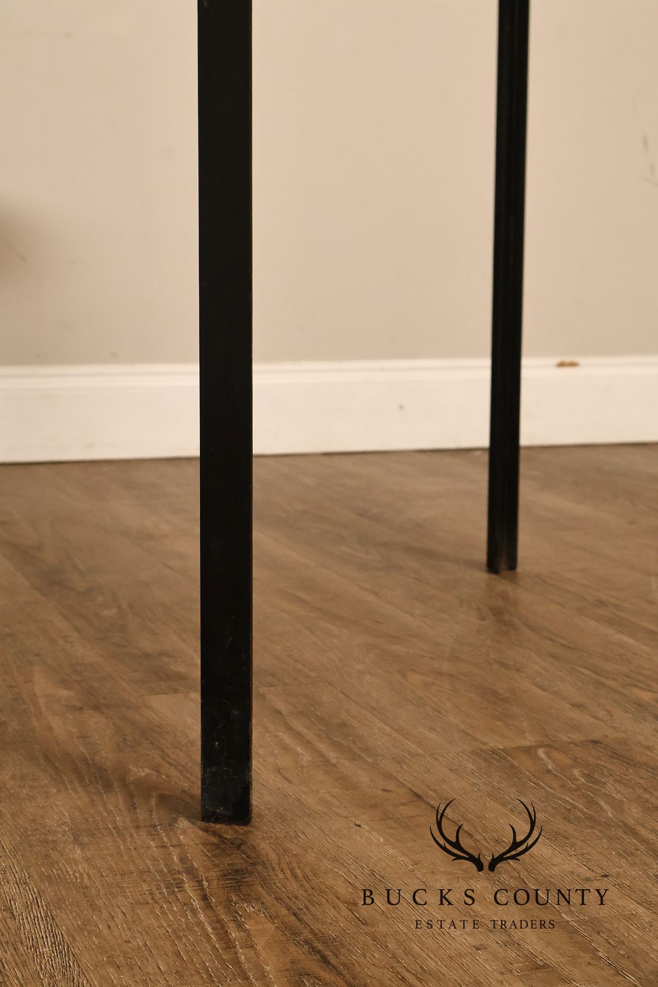 Vintage Knoll Associates Mid Century Modern White Laminate And Black Metal Dining Table