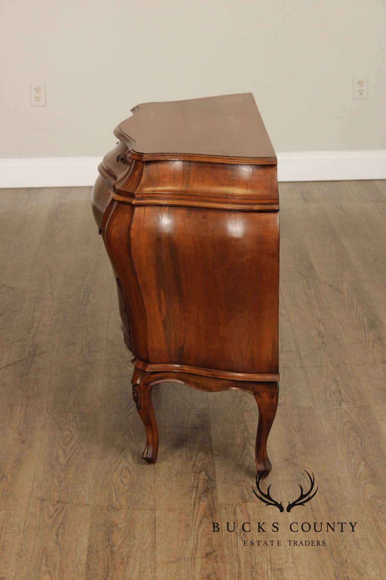Vintage Italian Walnut Bombe Chest