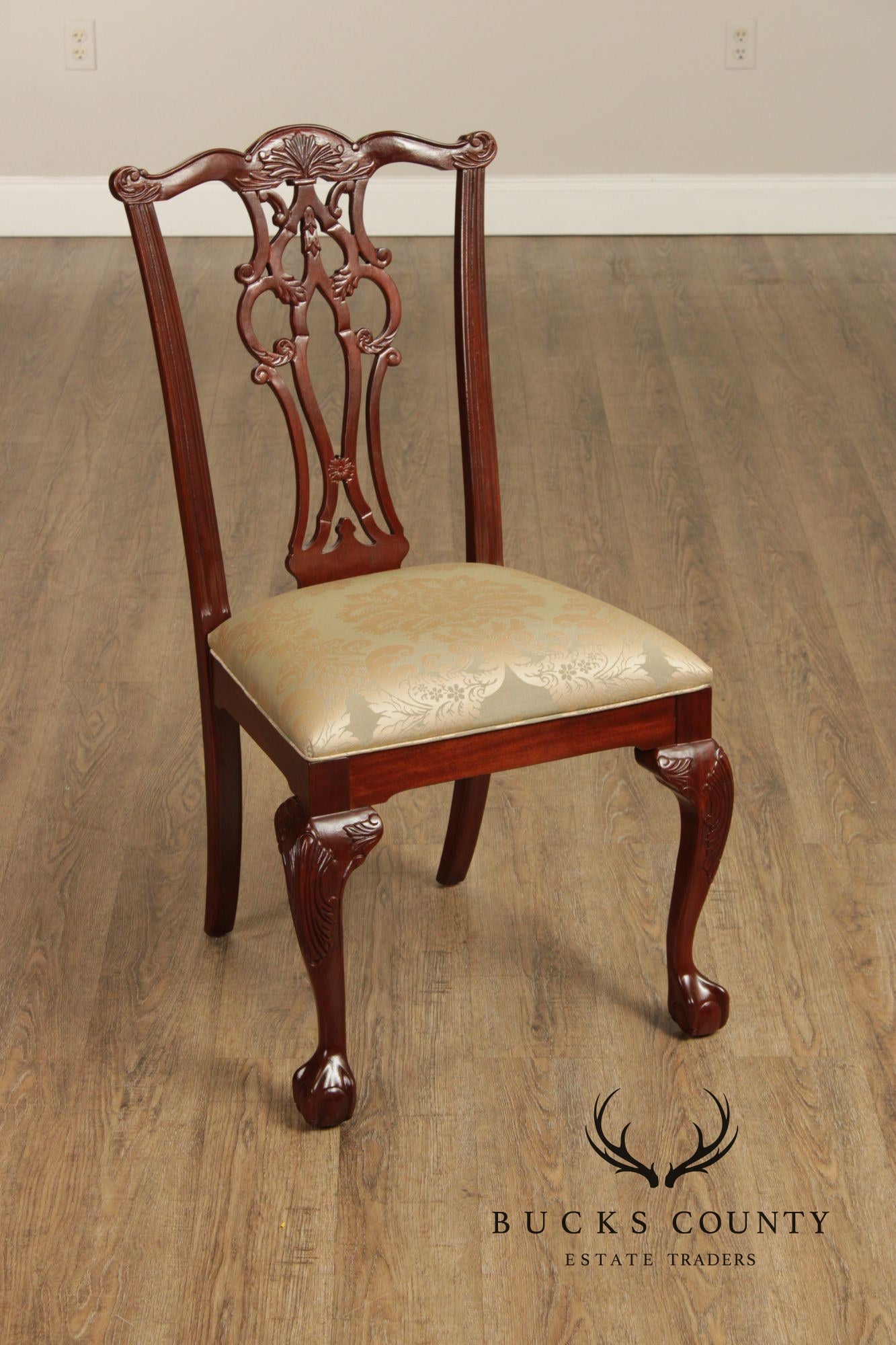 Ethan Allen 18th Century Mahogany Collection Set Of 8 Chippendale Style Dining Chairs