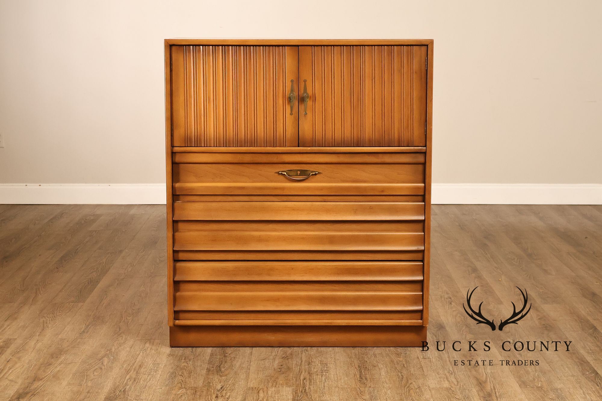 American of Martinsville Mid Century Modern Walnut Tall Chest