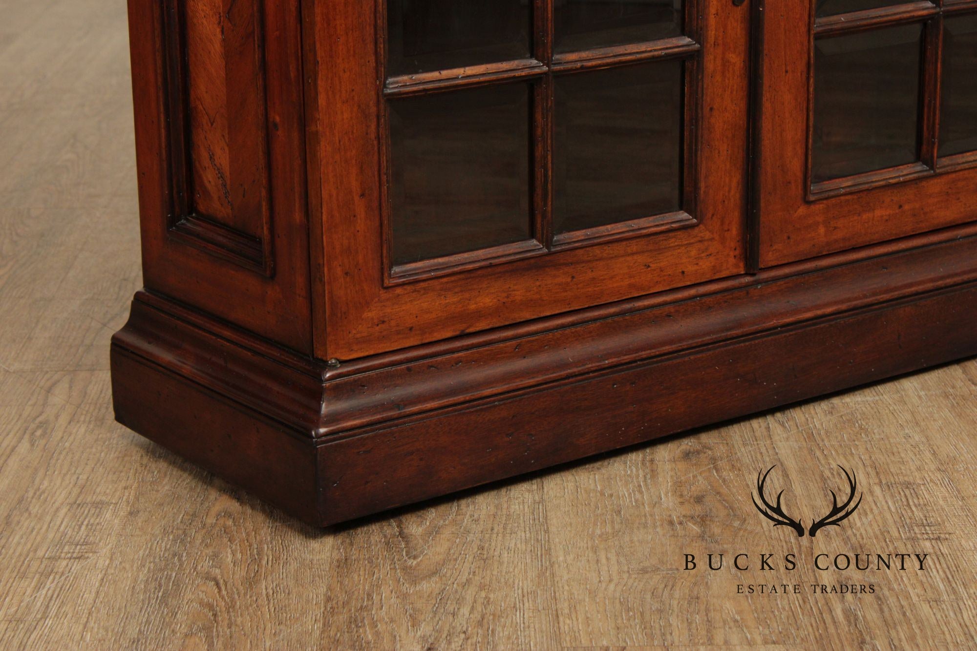 Theodore Alexander Regency Style Glass Door Low Bookcase