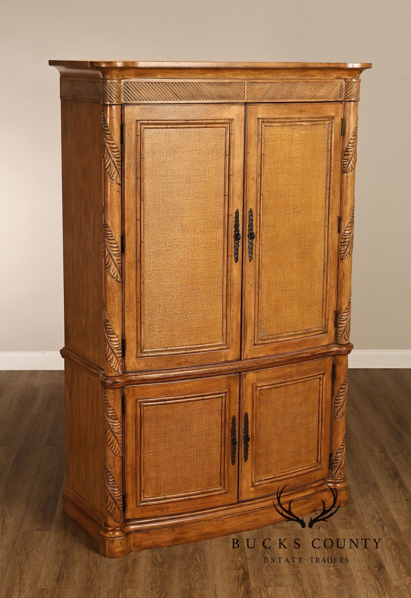 Tommy Bahama Home By Lexington Bow Front Linen Press Storage Armoire Cabinet