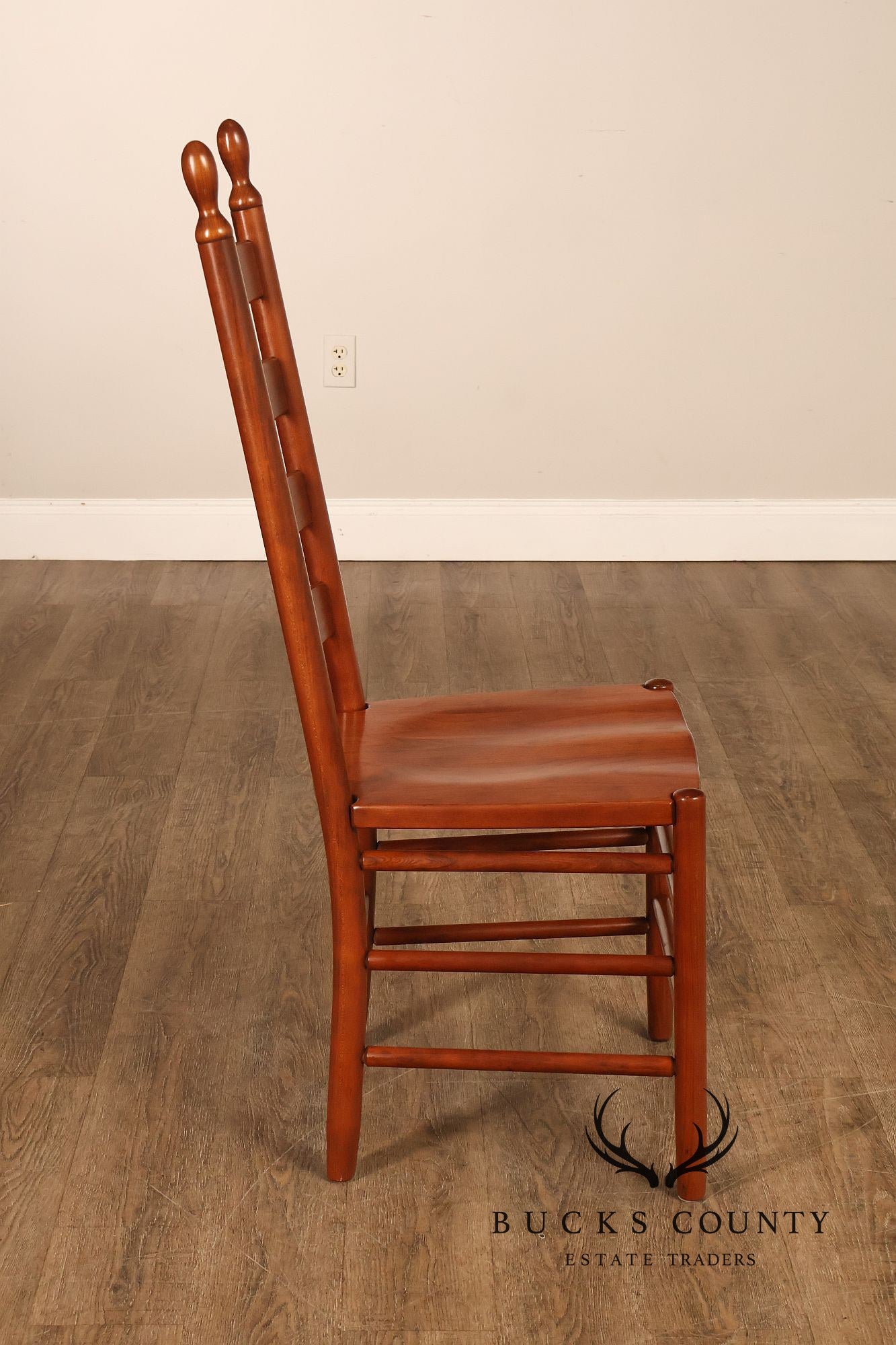 The Keystone Collection Set of Four Solid Cherry Ladder Back Dining Chairs