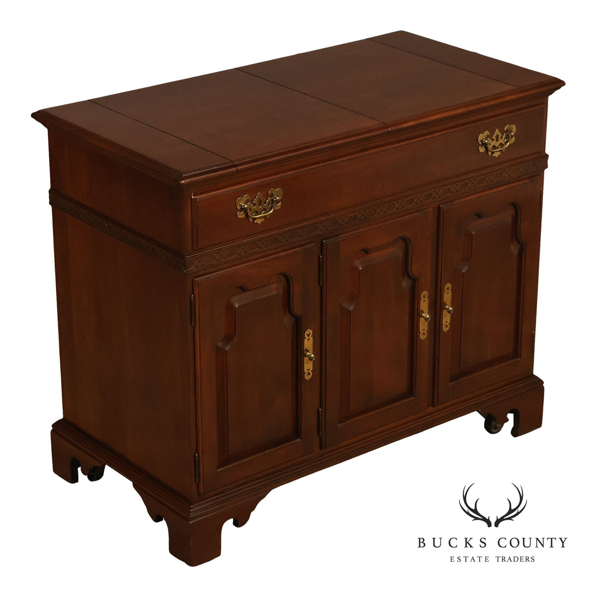Ethan Allen Georgian Style Cherry Flip Top Server