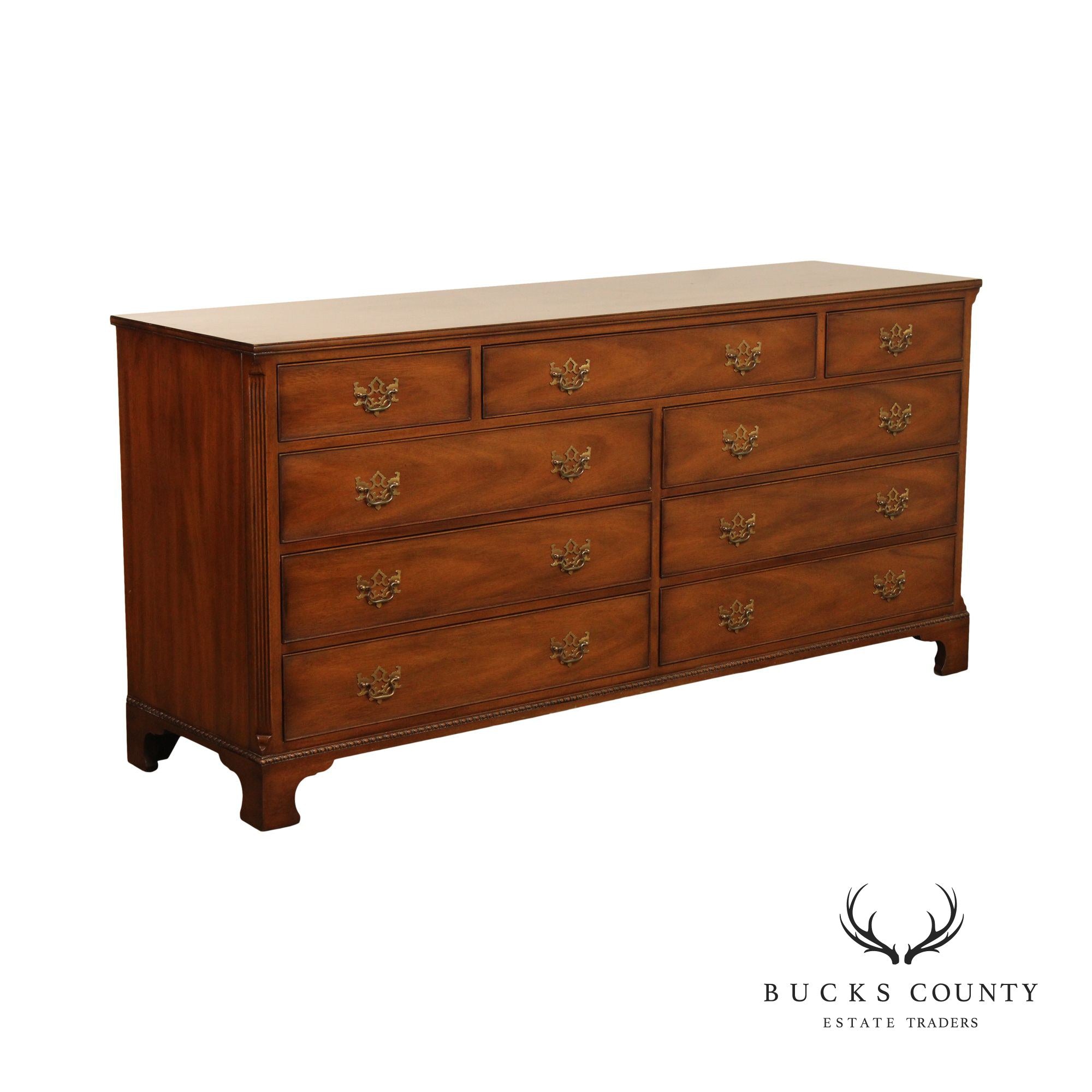 Kittinger Chippendale Style Mahogany Double Dresser