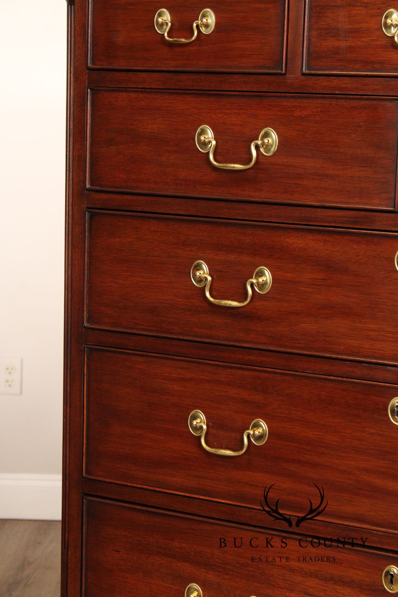 Henkel Harris Chippendale Style Mahogany New Market Tall Chest