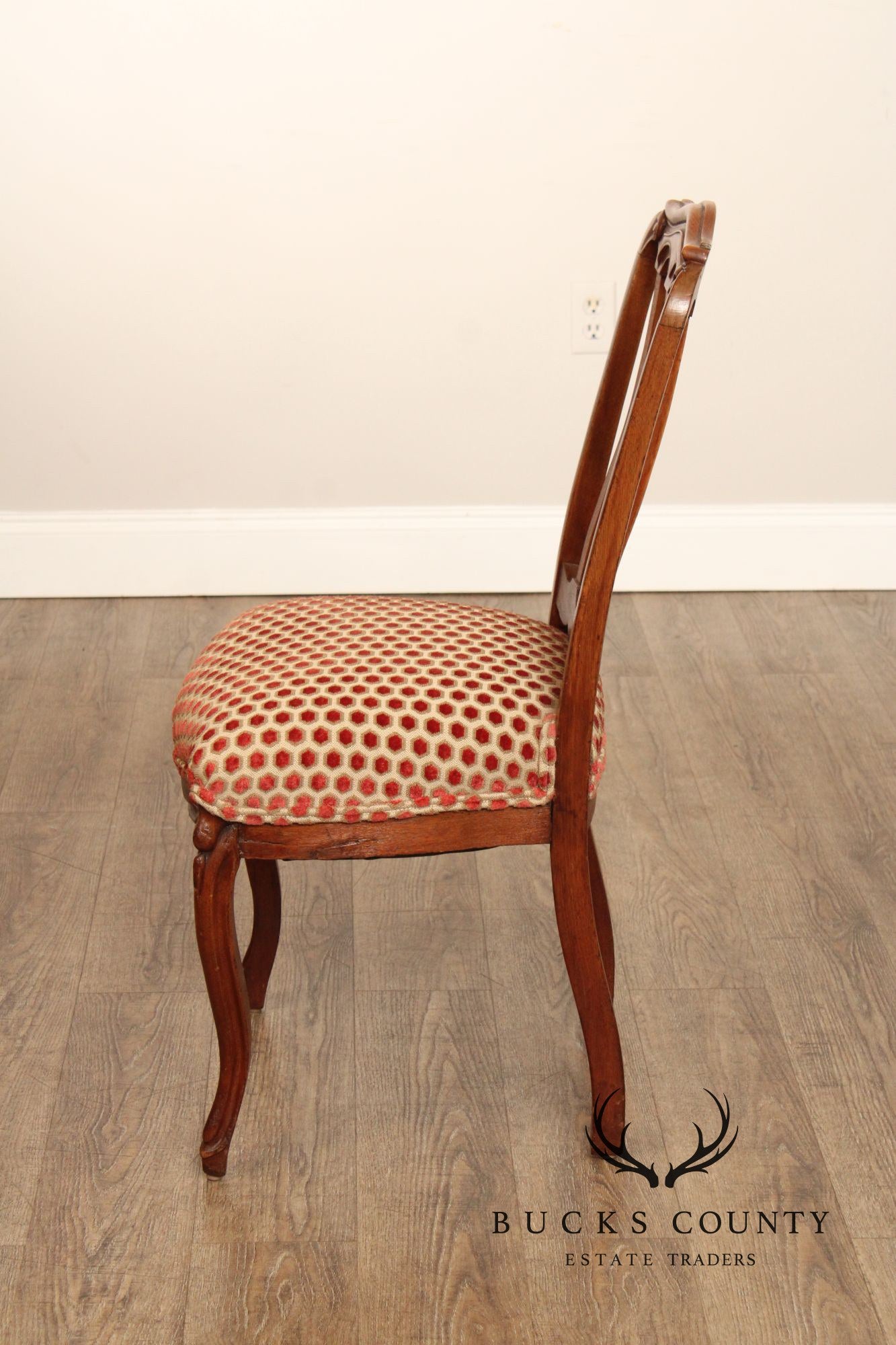 French Louis XV Style Pair of Carved Walnut Side Chairs