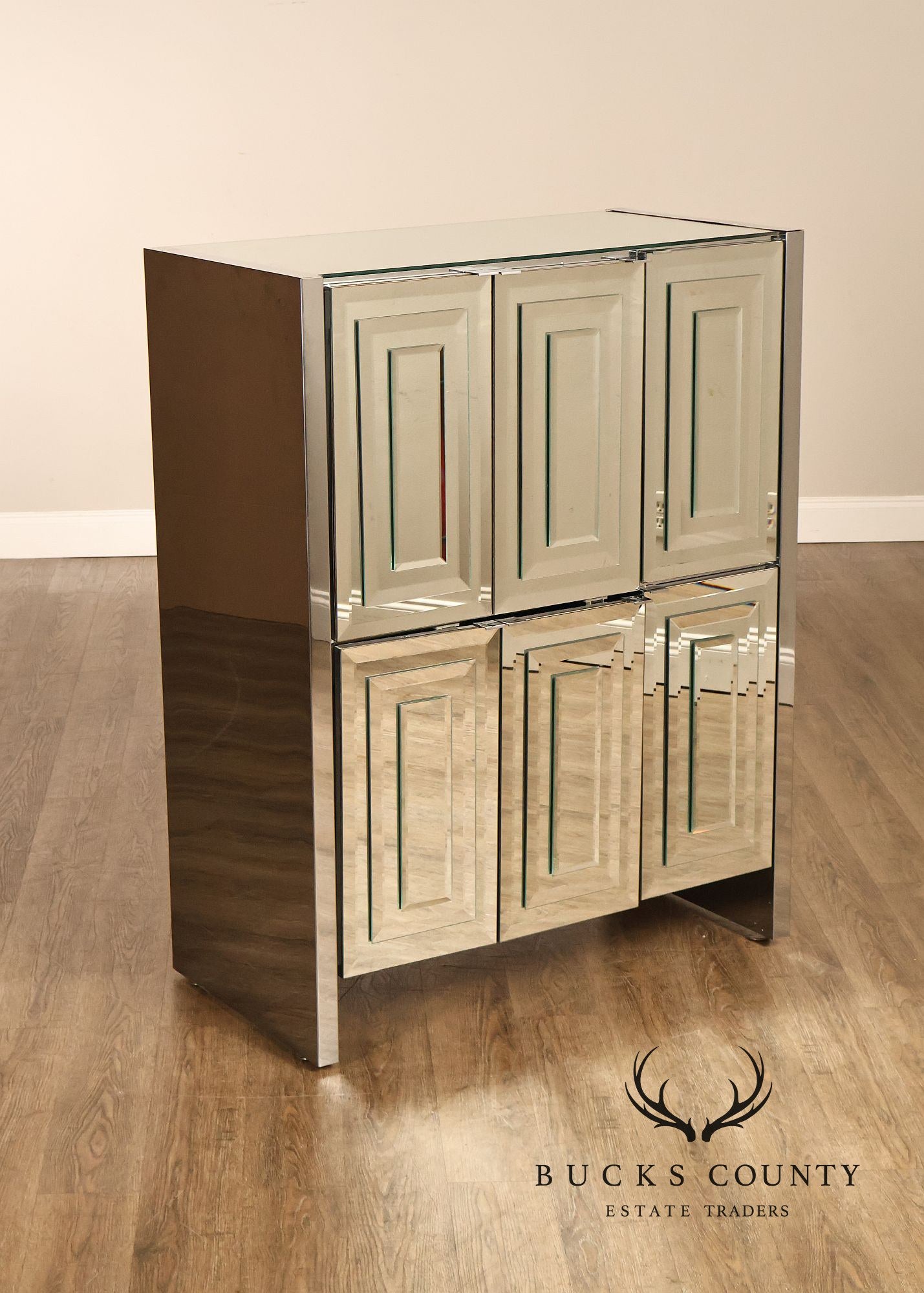 Ello Hollywood Regency Mirrored Armoire