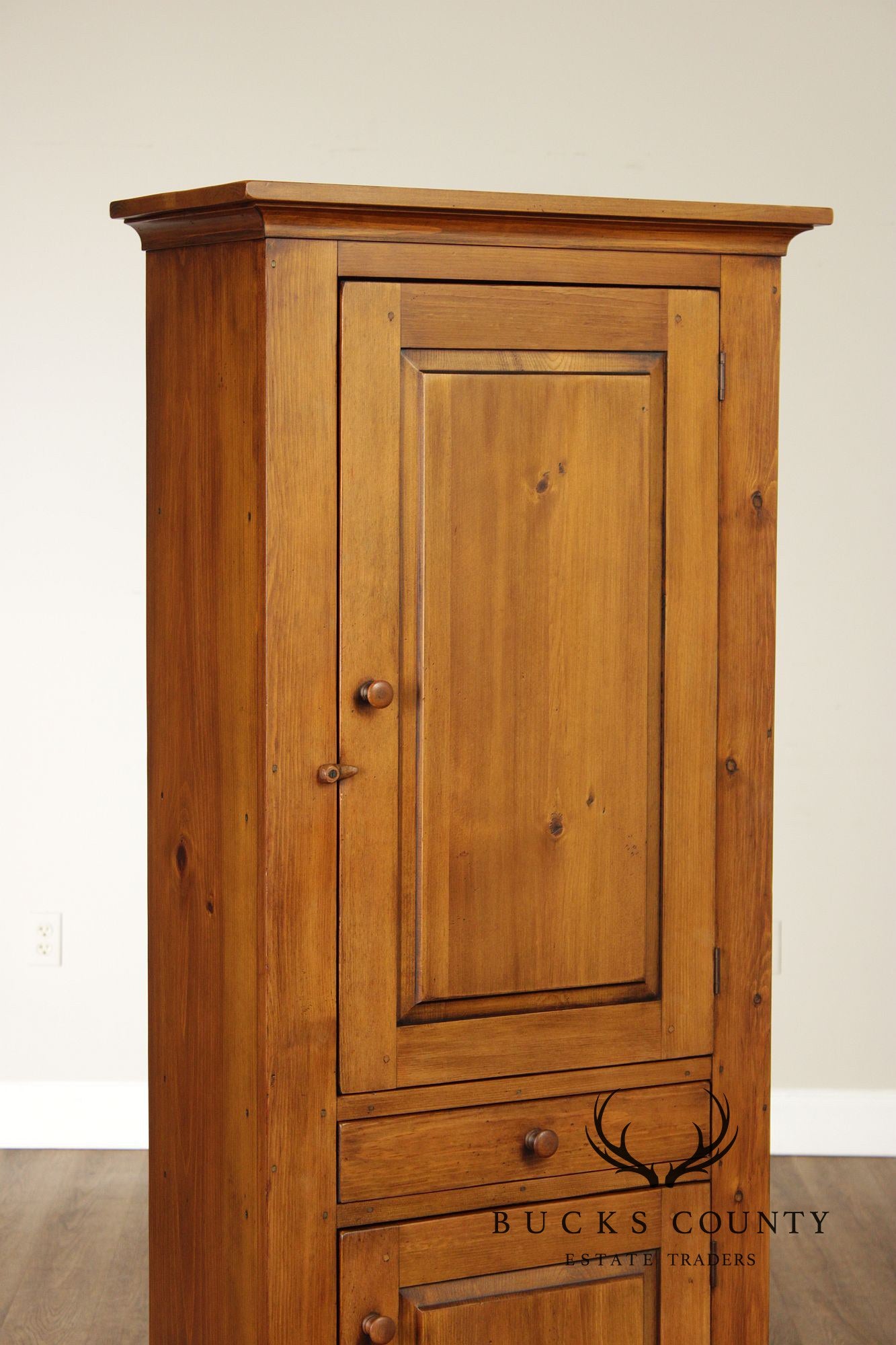 William Draper Country Classics Pine Two Door Narrow Storage Cabinet