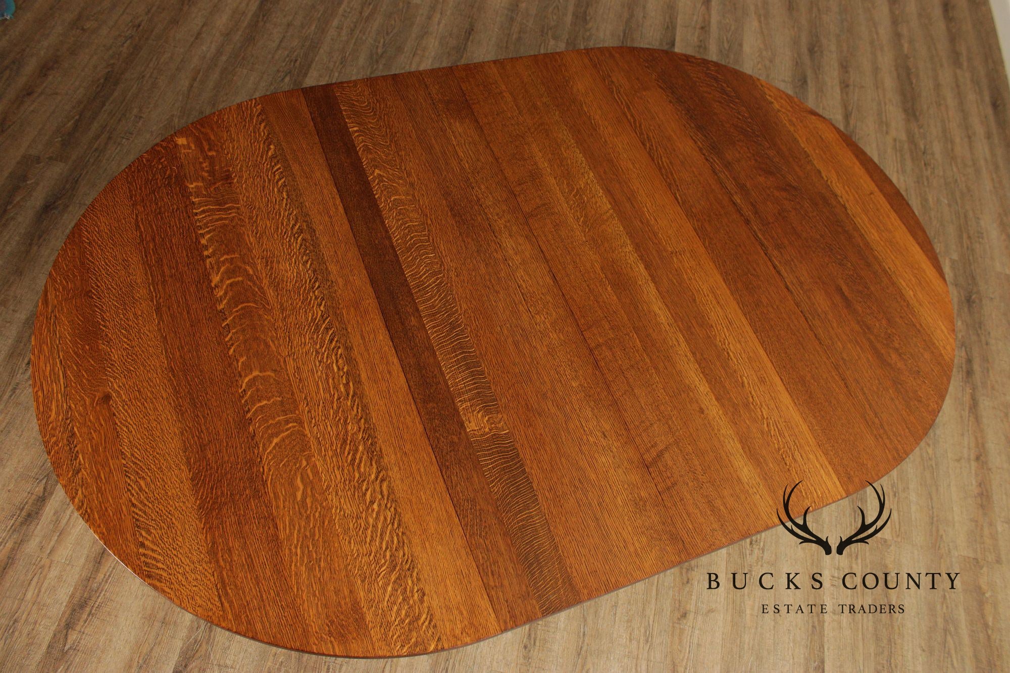 Stickley Mission Collection Round Oak Expandable Dining Table