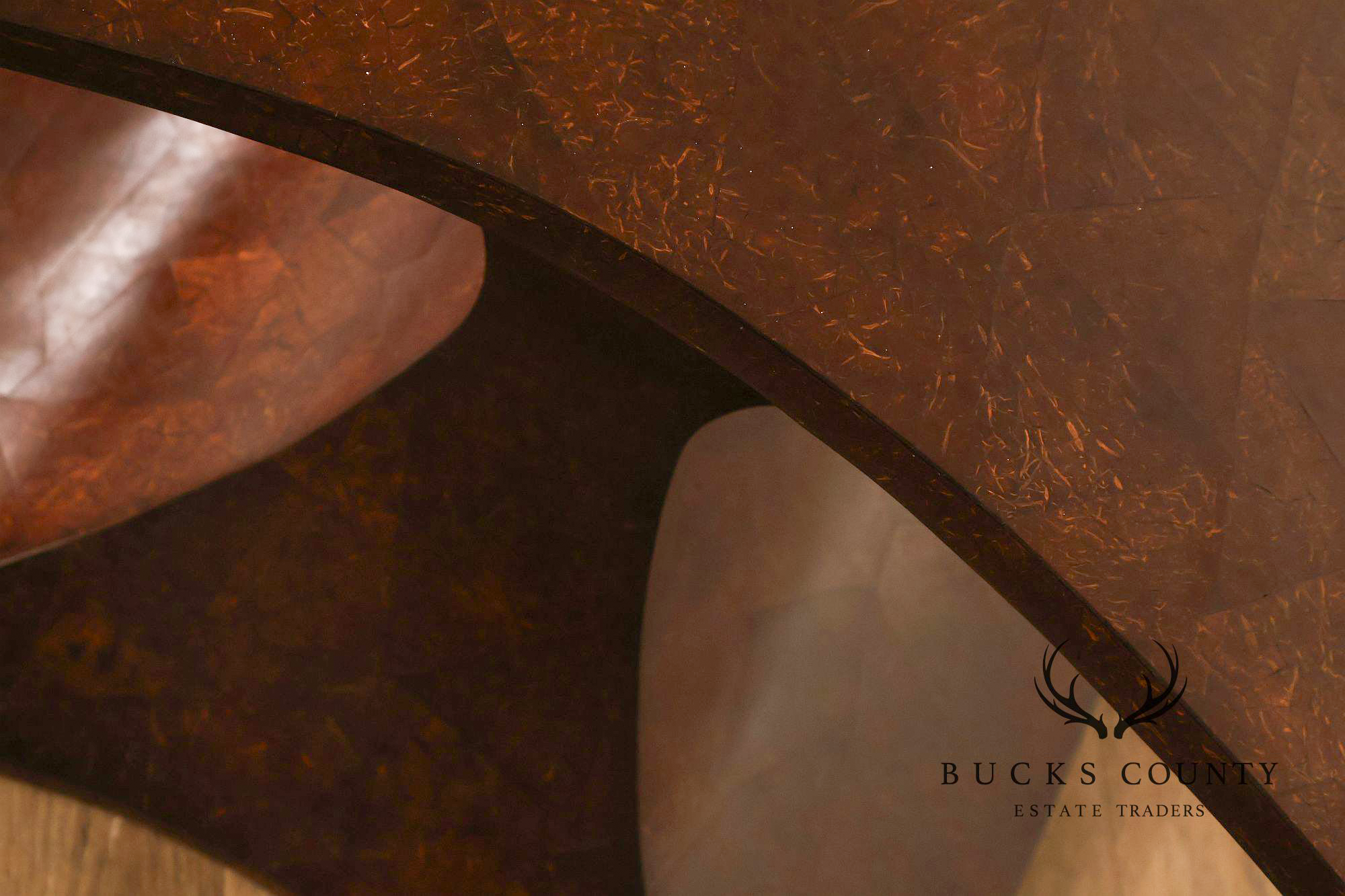 Sculptural Pair Of Coconut Shell Veneer Side Tables