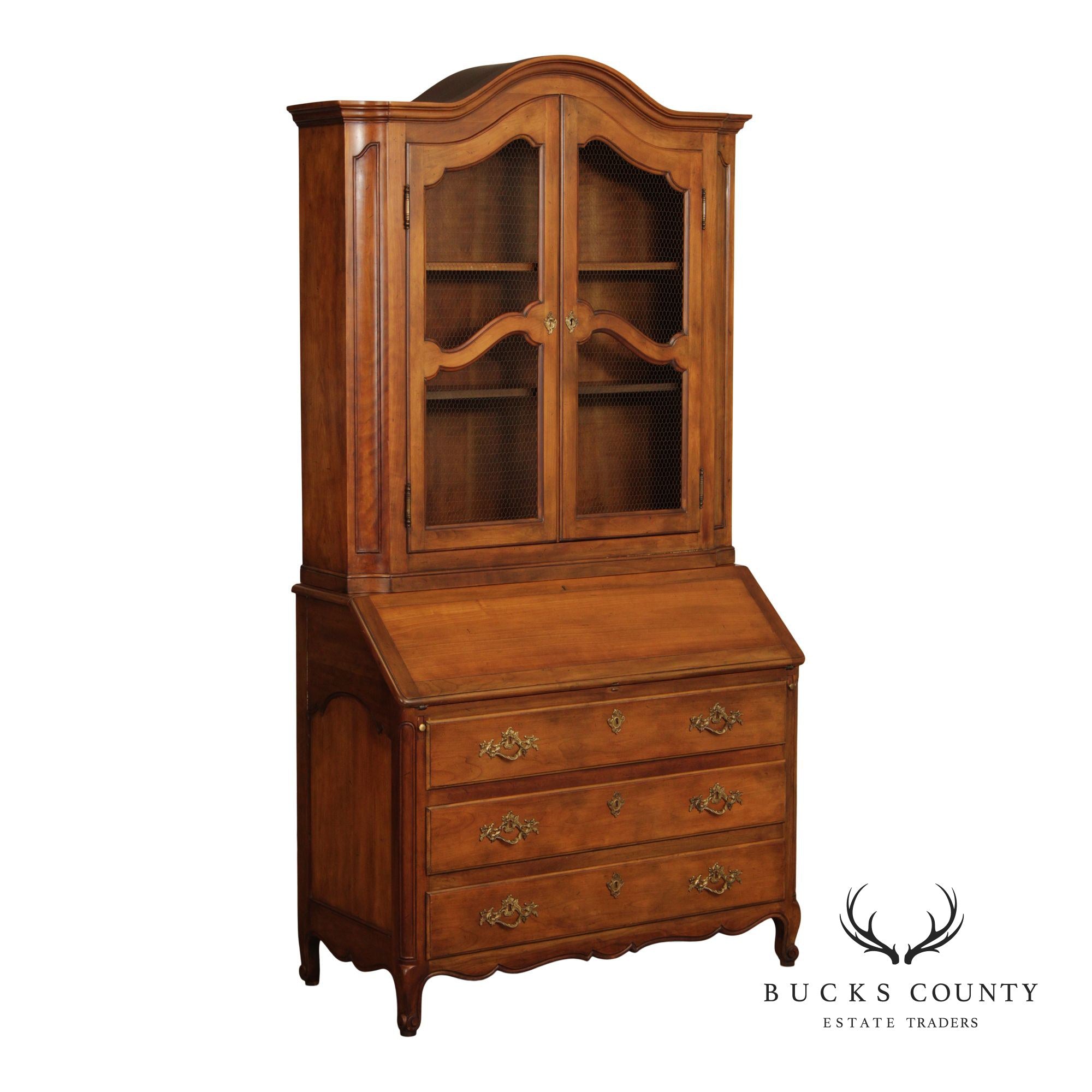 Baker Collector's Edition French Provincial Style Bookcase Top Secretary Desk