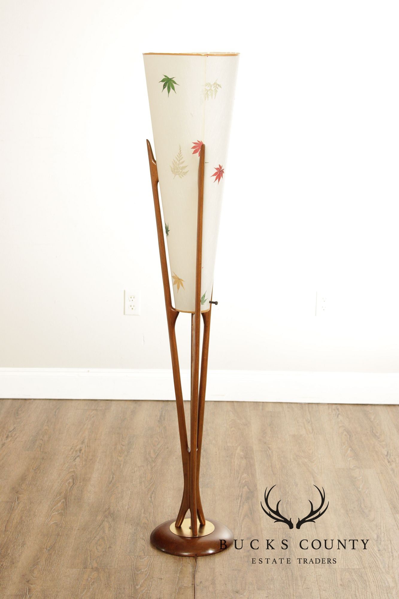 Modeline Mid Century Modern Walnut Floor Lamp