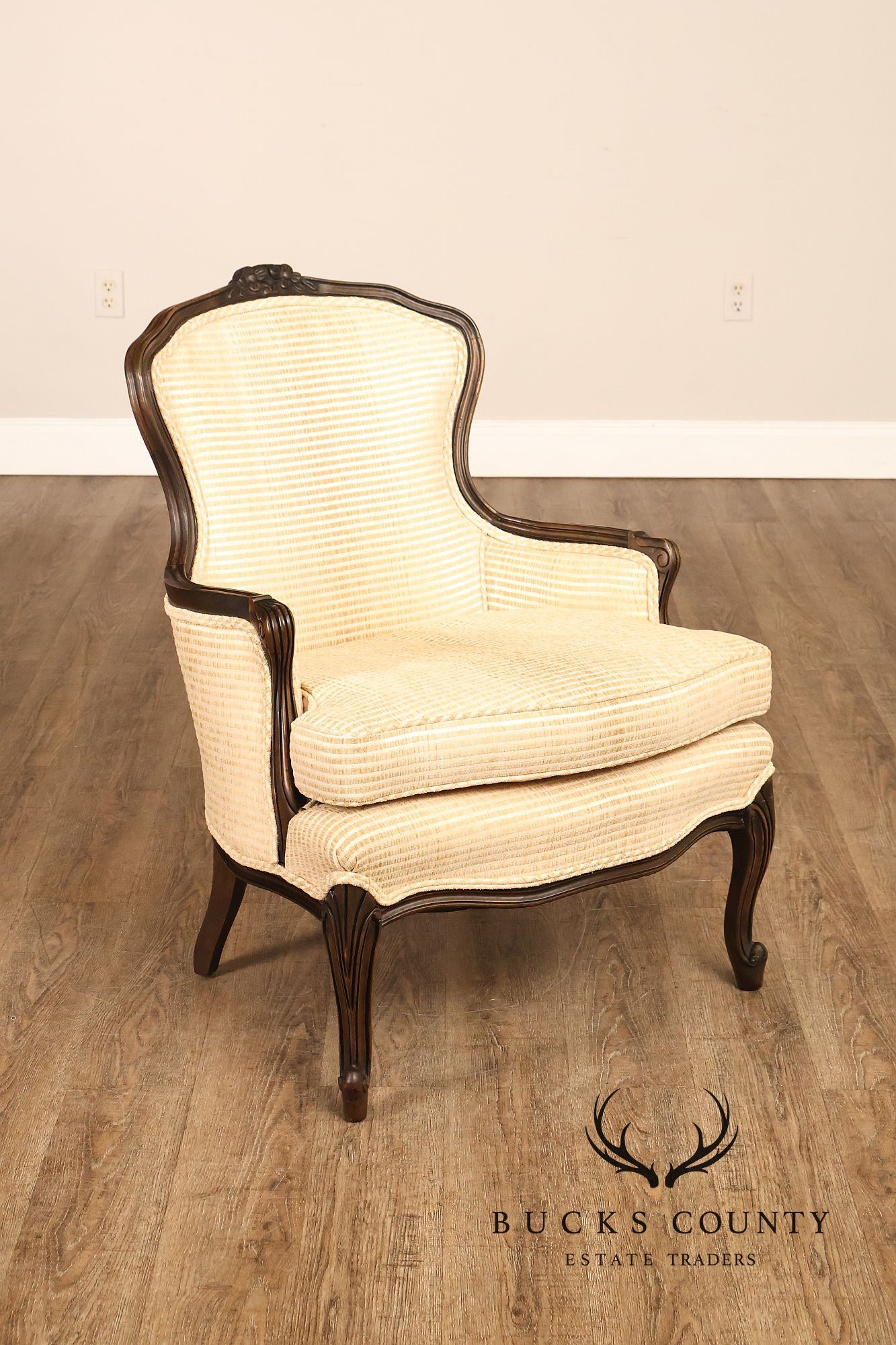 French Louis XV Style Pair Of Bergere Chairs