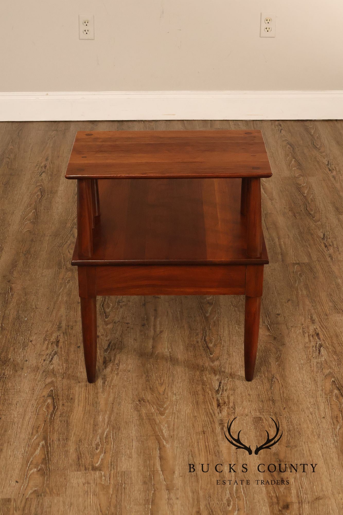 Willett Mid Century Modern Cherry Two Tier Step End Table