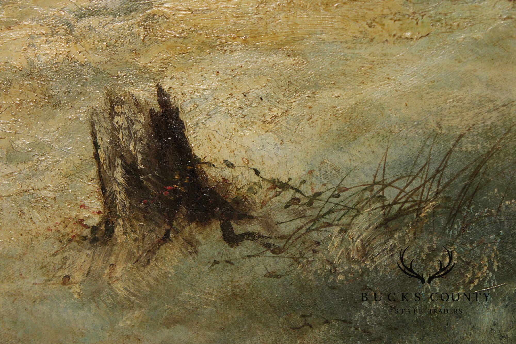 Continental School Large Winter Landscape Painting, Sleigh Ride