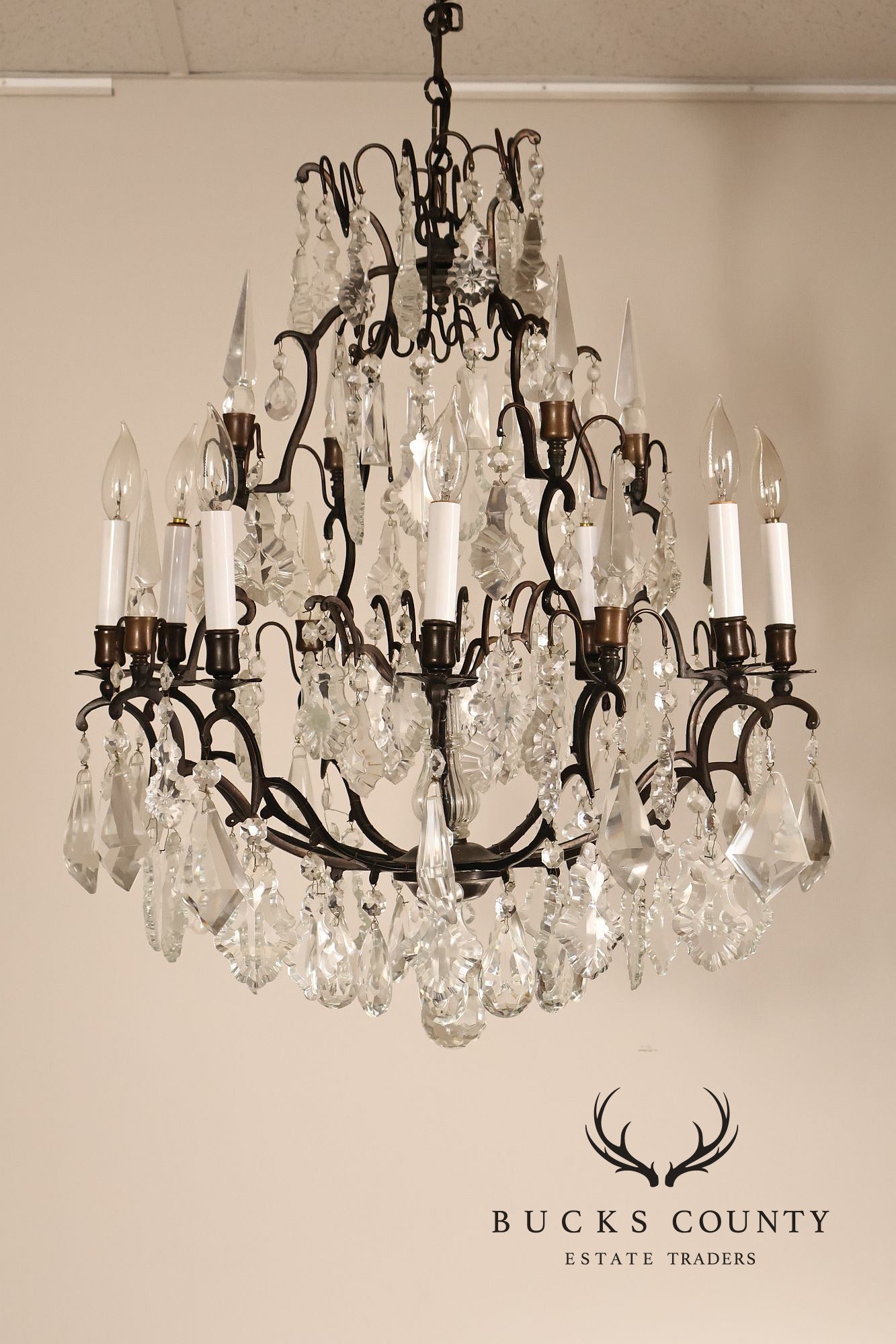 Versailles Style Crystal And Bronze Chandelier