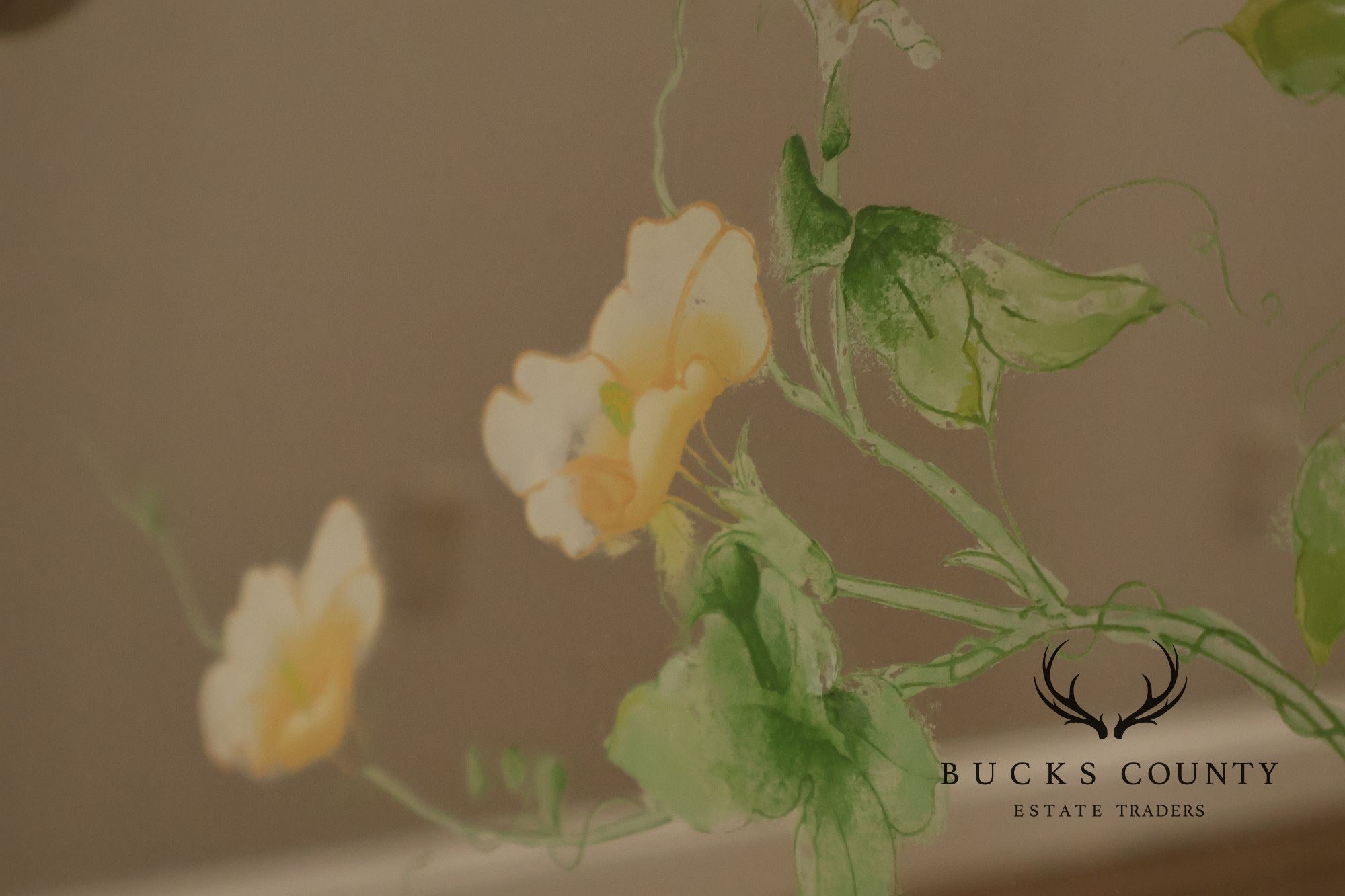 French Provincial Style Paint Decorated Wall Mirror