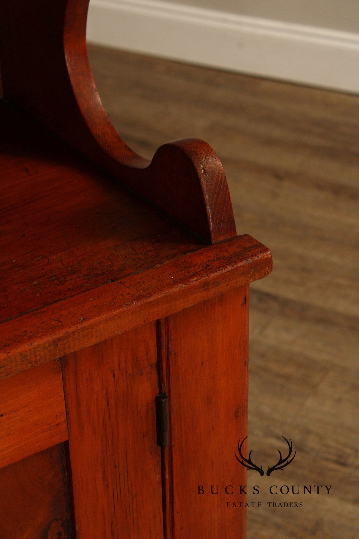Antique American Country Pine Step-Back Cupboard Hutch
