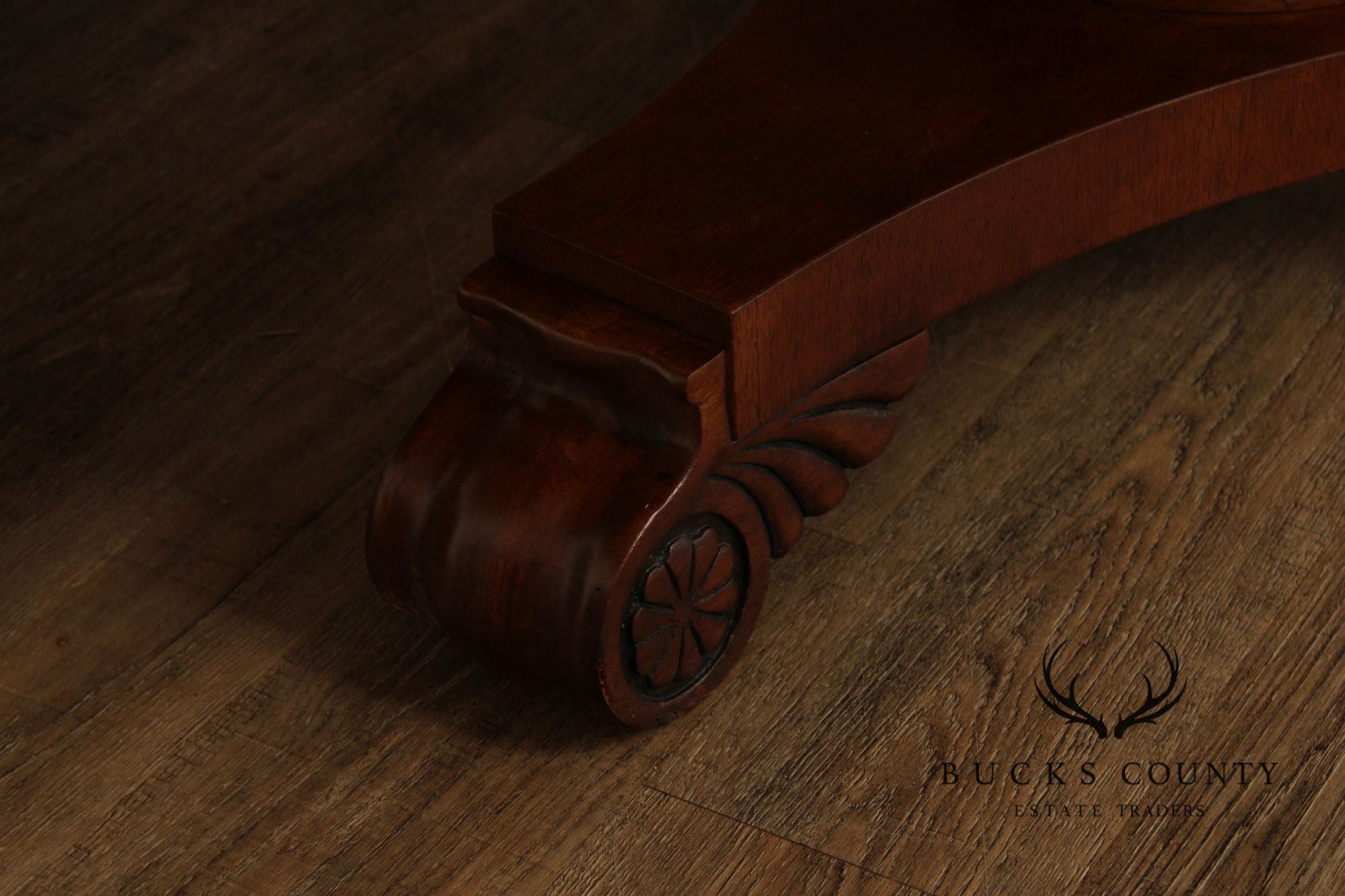 Empire Style Double Pedestal Mahogany Dining Table