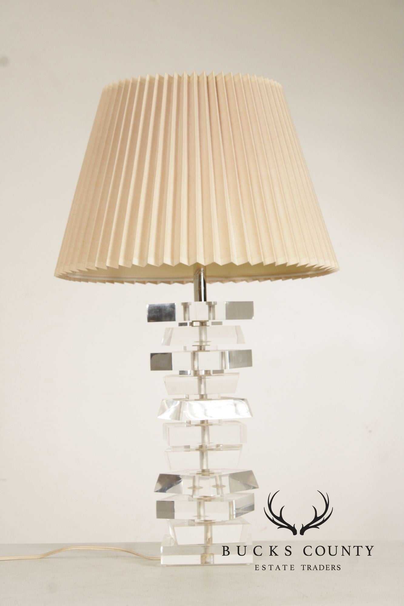 George Bullio 1970's Modern Stacked Lucite Table Lamp