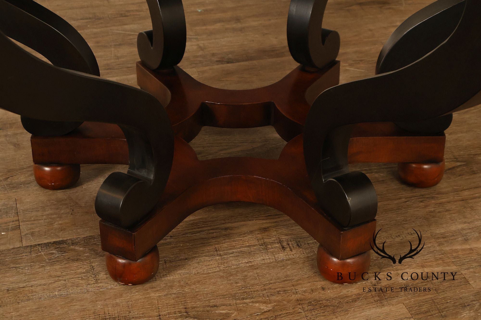 Henredon 48 Inch Round Inlaid Mahogany Center Table