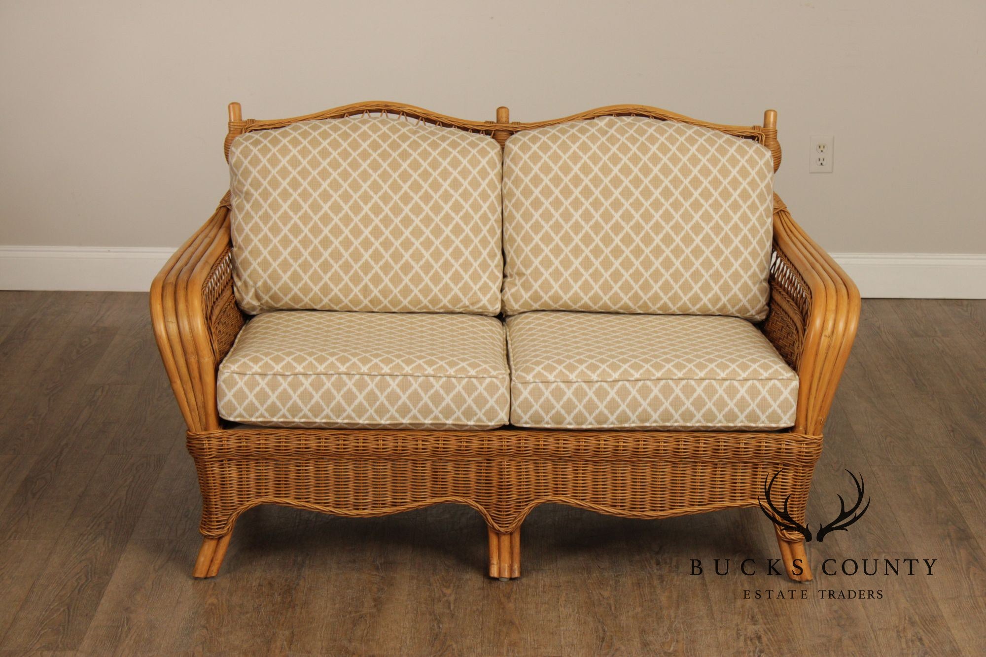 Braxton Culler Rattan and Wicker Loveseat