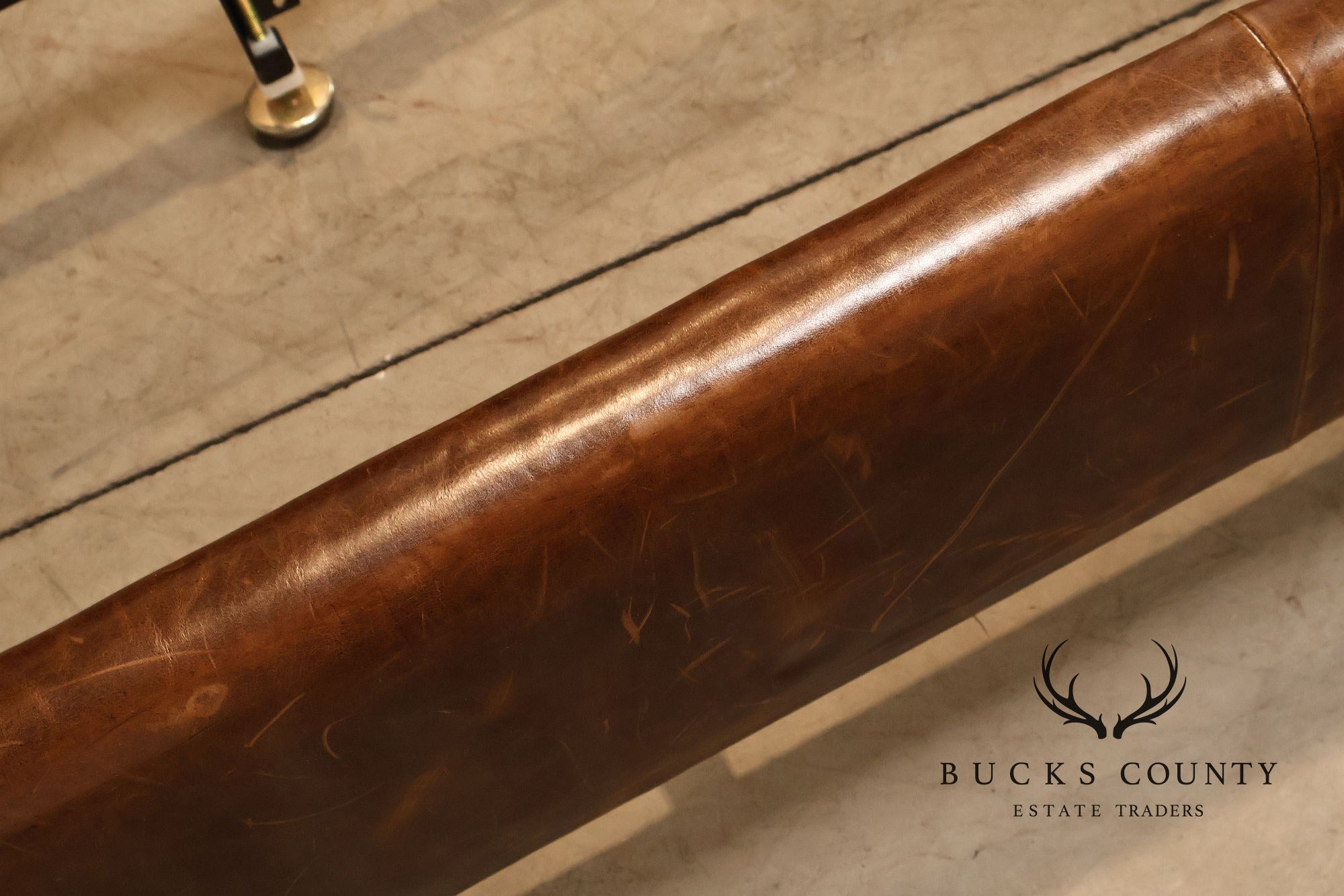 Restoration Hardware 'Churchill' Tufted Leather Queen Bed