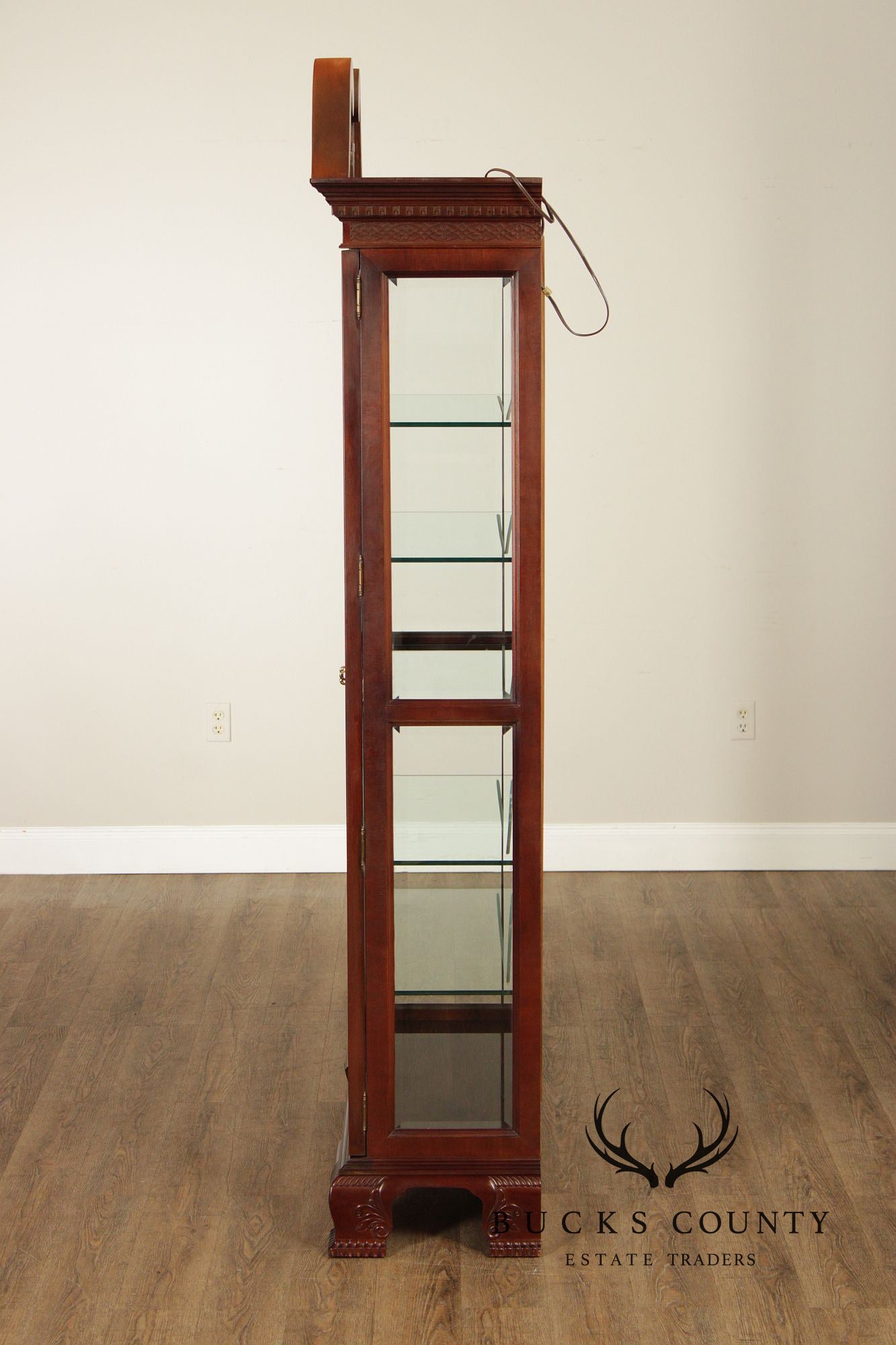 Chinese Chippendale Style Mahogany Display Cabinet