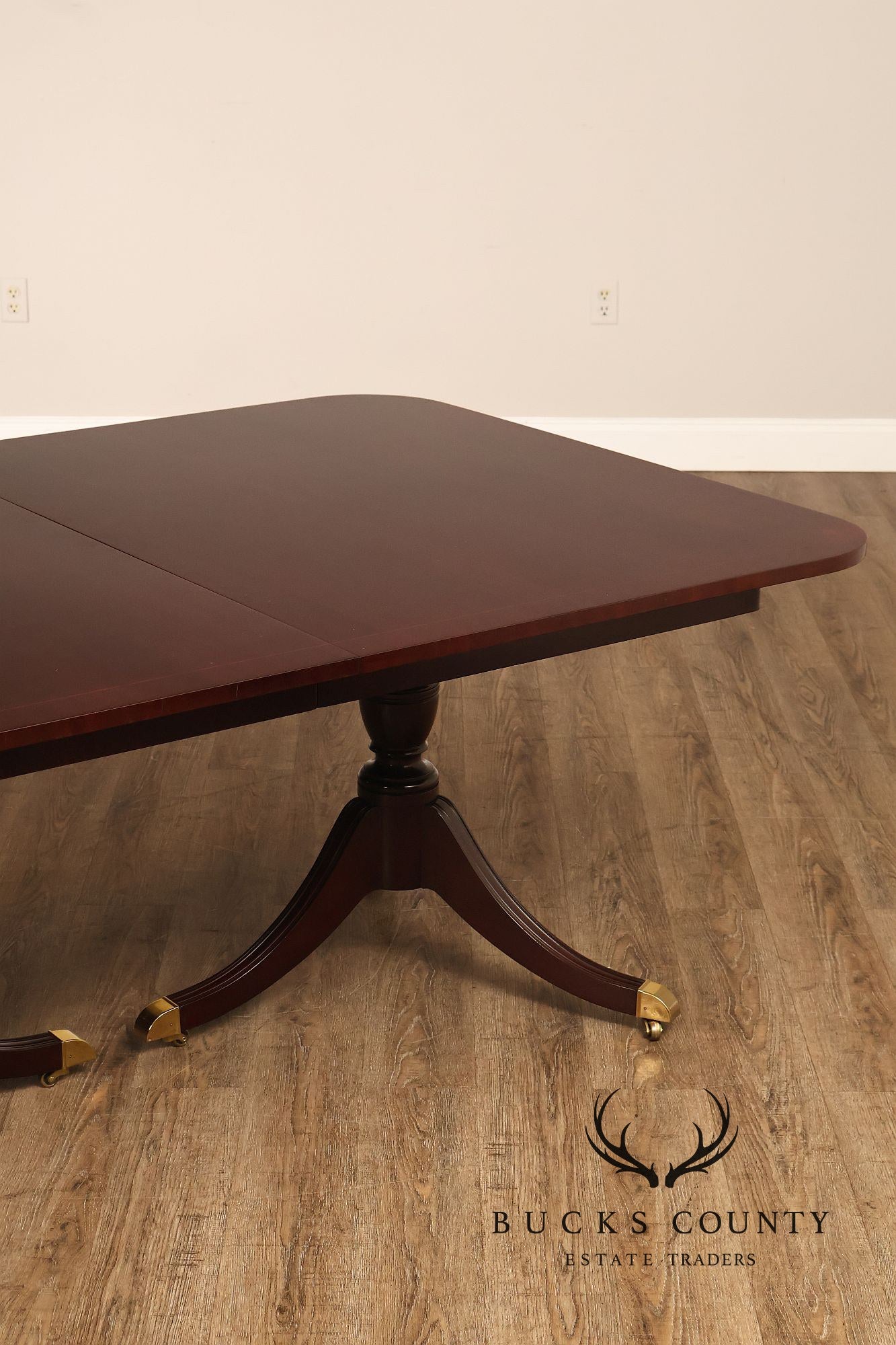 Kindel Regency Style Double Pedestal Mahogany Dining Table
