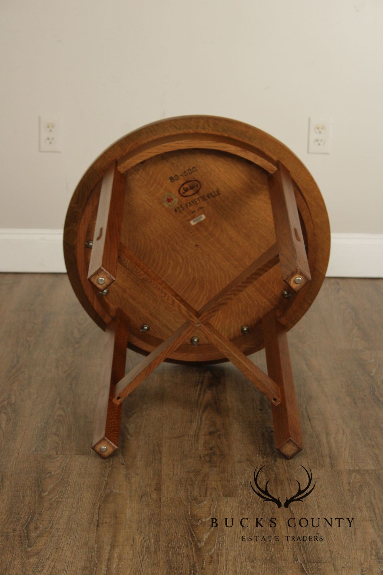 Stickley Mission Collection Oak Round Lamp Table