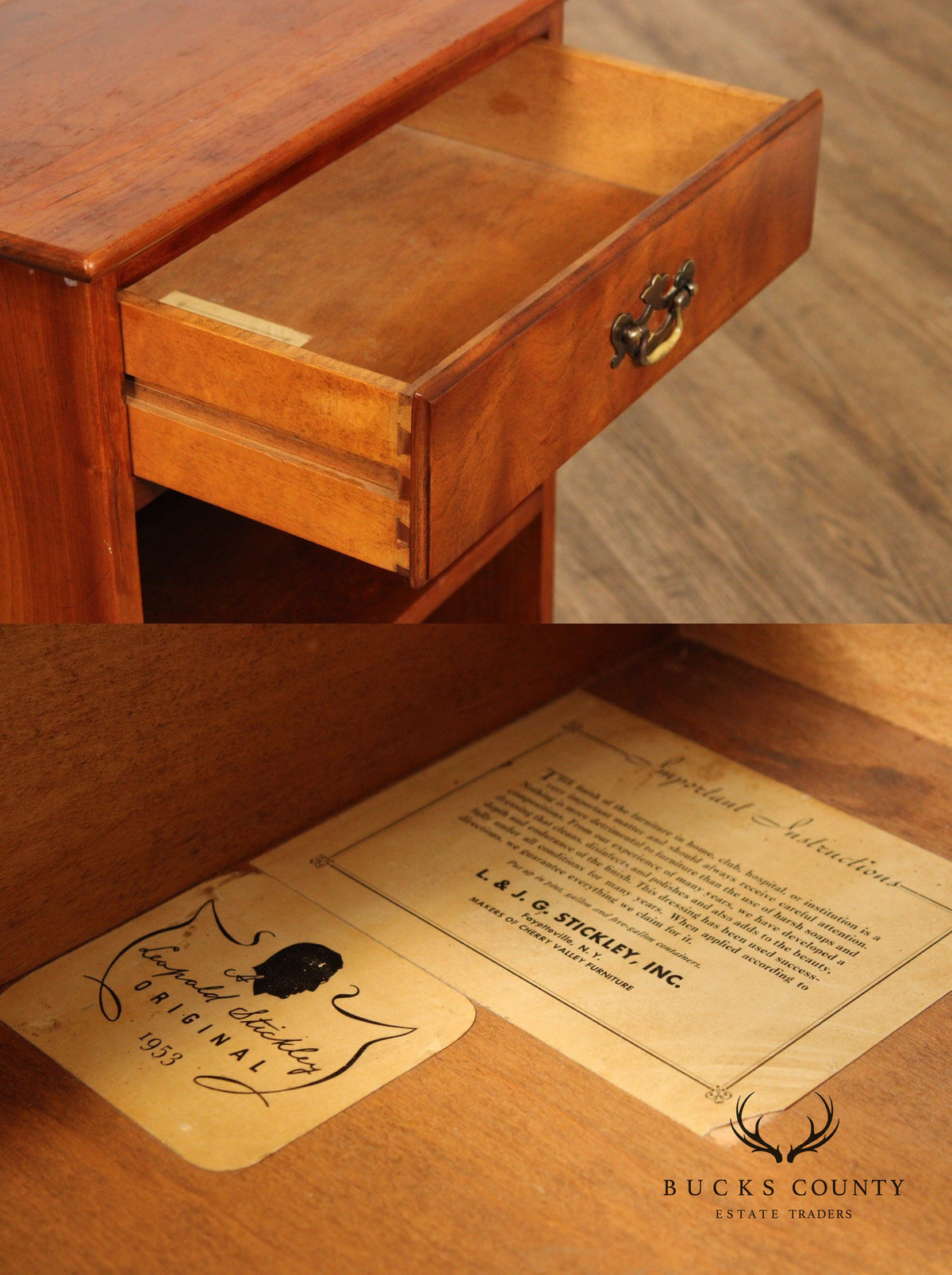 Stickley Chippendale Style Cherry Open Nightstand