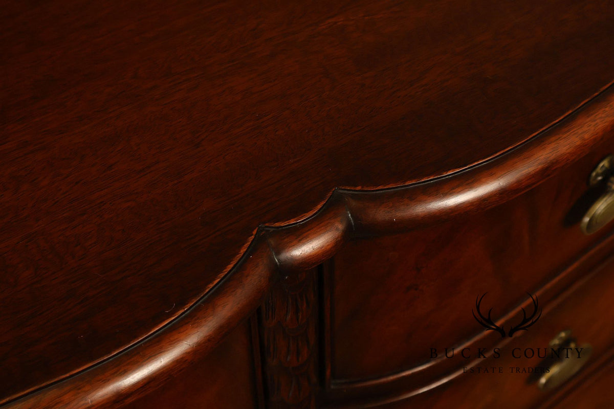 Traditional Mahogany Pair Of Bow Front Two Drawer And Two Door Cabinets